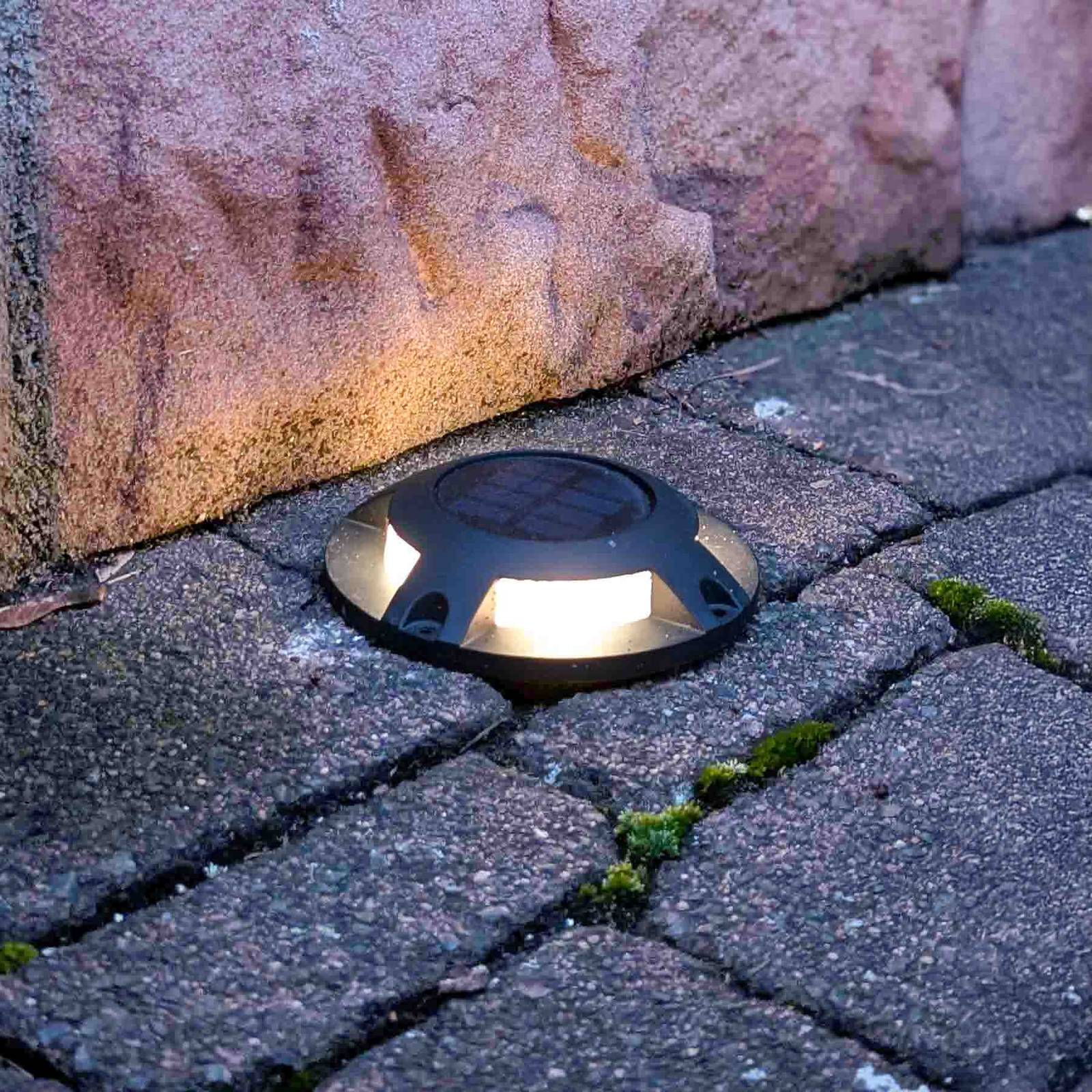 Prios LED-Solar-Bodenstrahler Selius, dunkelgrau, IP67 günstig online kaufen