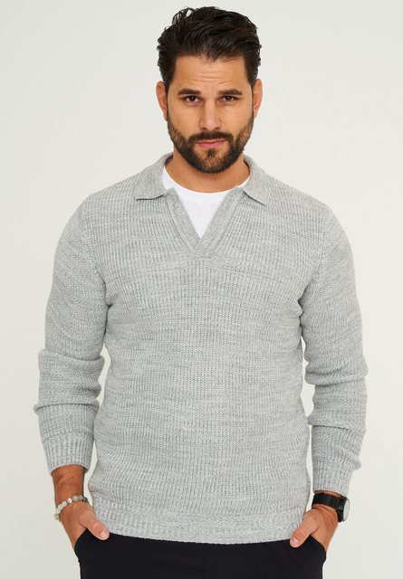 CARISMA Strickpullover CRALYTUS Herren Grobstrick Pulli mit Polo-Kragen Win günstig online kaufen