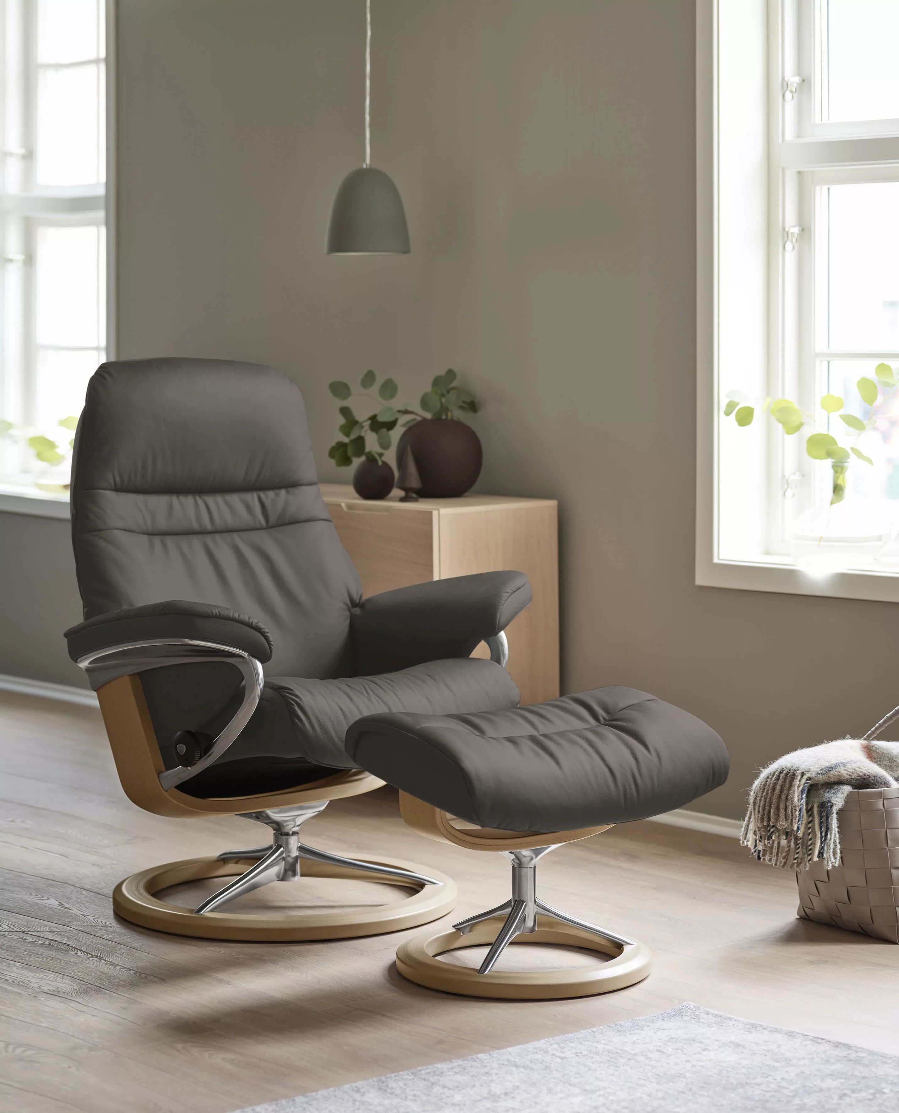 Stressless Relaxsessel "Sunrise", (Set, Relaxsessel mit Hocker), mit Signat günstig online kaufen