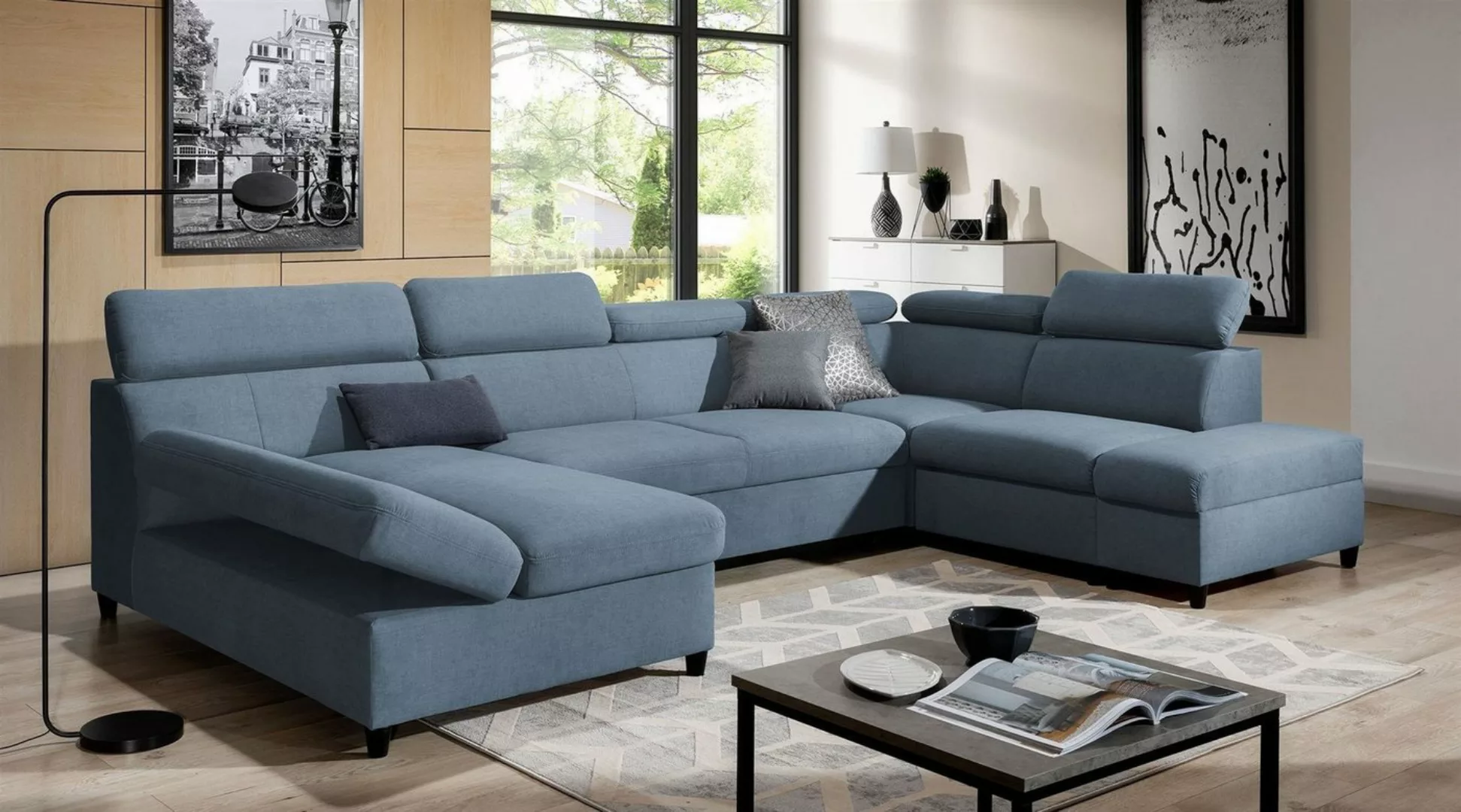 Fun Möbel Wohnlandschaft Schlafsofa Sofa ANTON in Stoff Esito, Inkl. 3 x Be günstig online kaufen