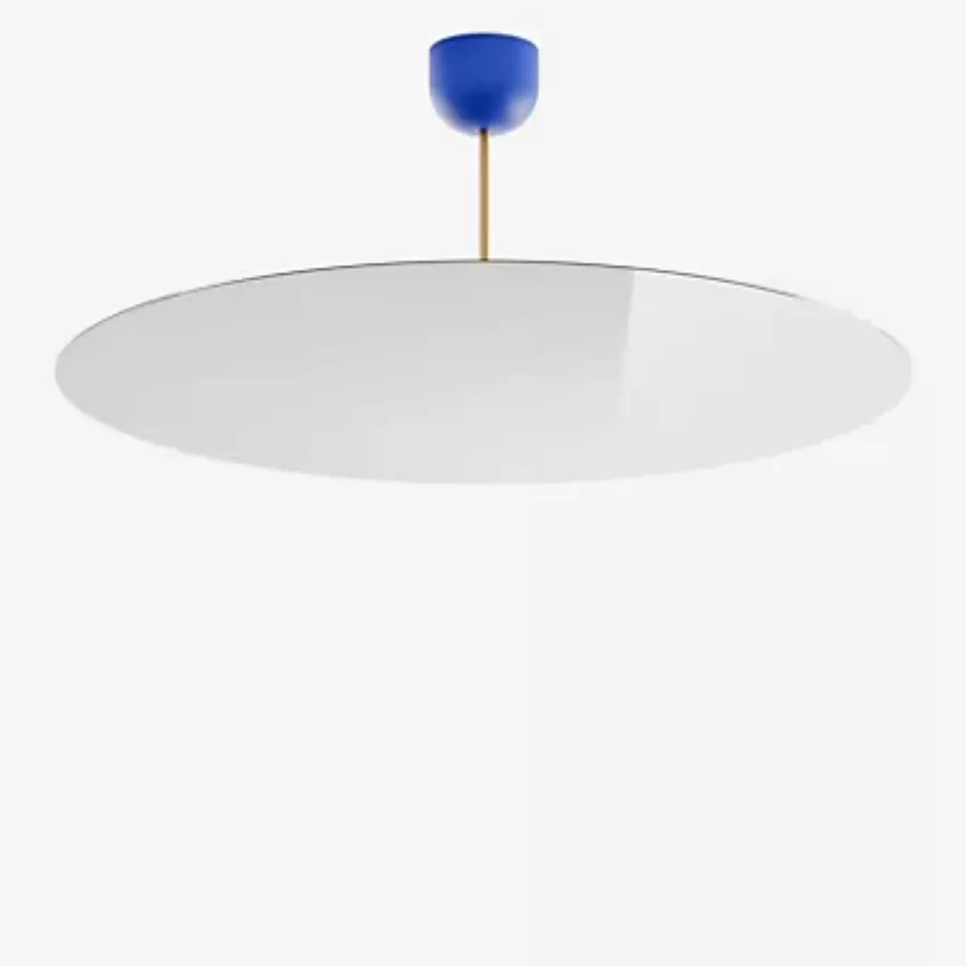 Luceplan Millimetro Pendelleuchte LED, blau/messing - H. 33 cm - ø85 - Dali günstig online kaufen