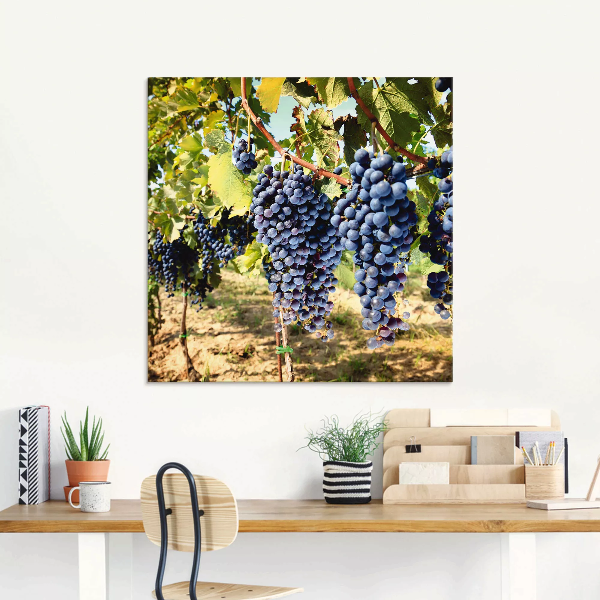 Artland Glasbild "Toskanische Weintrauben", Süßspeisen, (1 St.), in verschi günstig online kaufen
