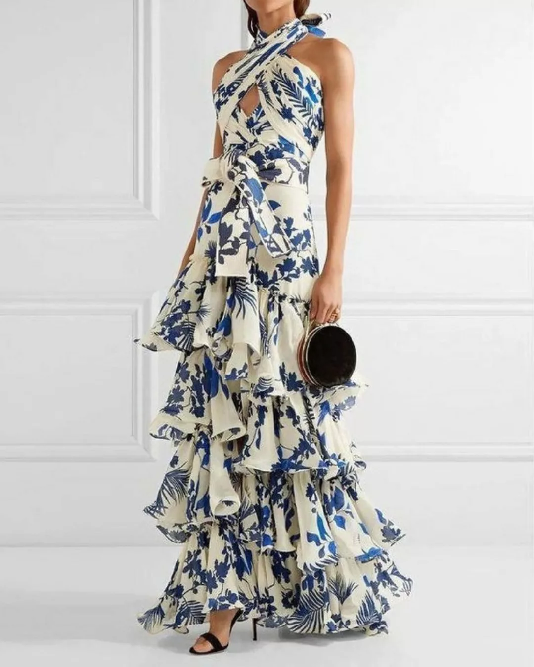 FIDDY Abendkleid Langes bedrucktes Abendkleid günstig online kaufen