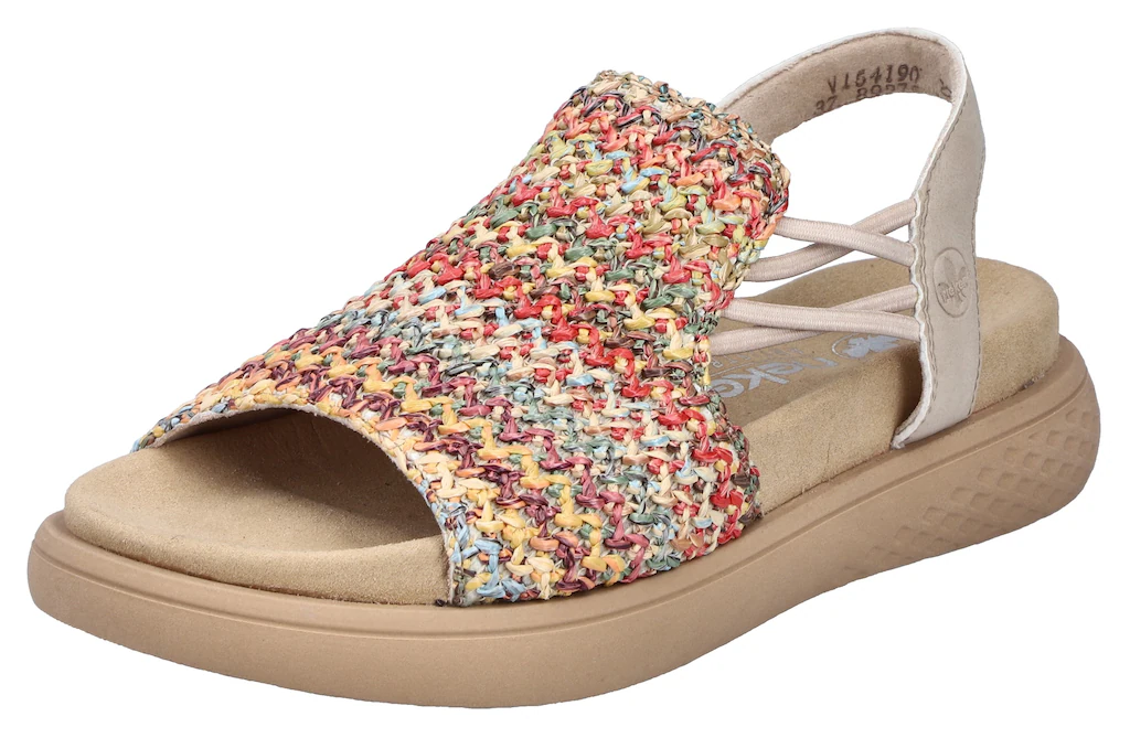 Rieker Plateausandale, Sommerschuh, Schlupfschuh, Urlaubschuh mit seitliche günstig online kaufen