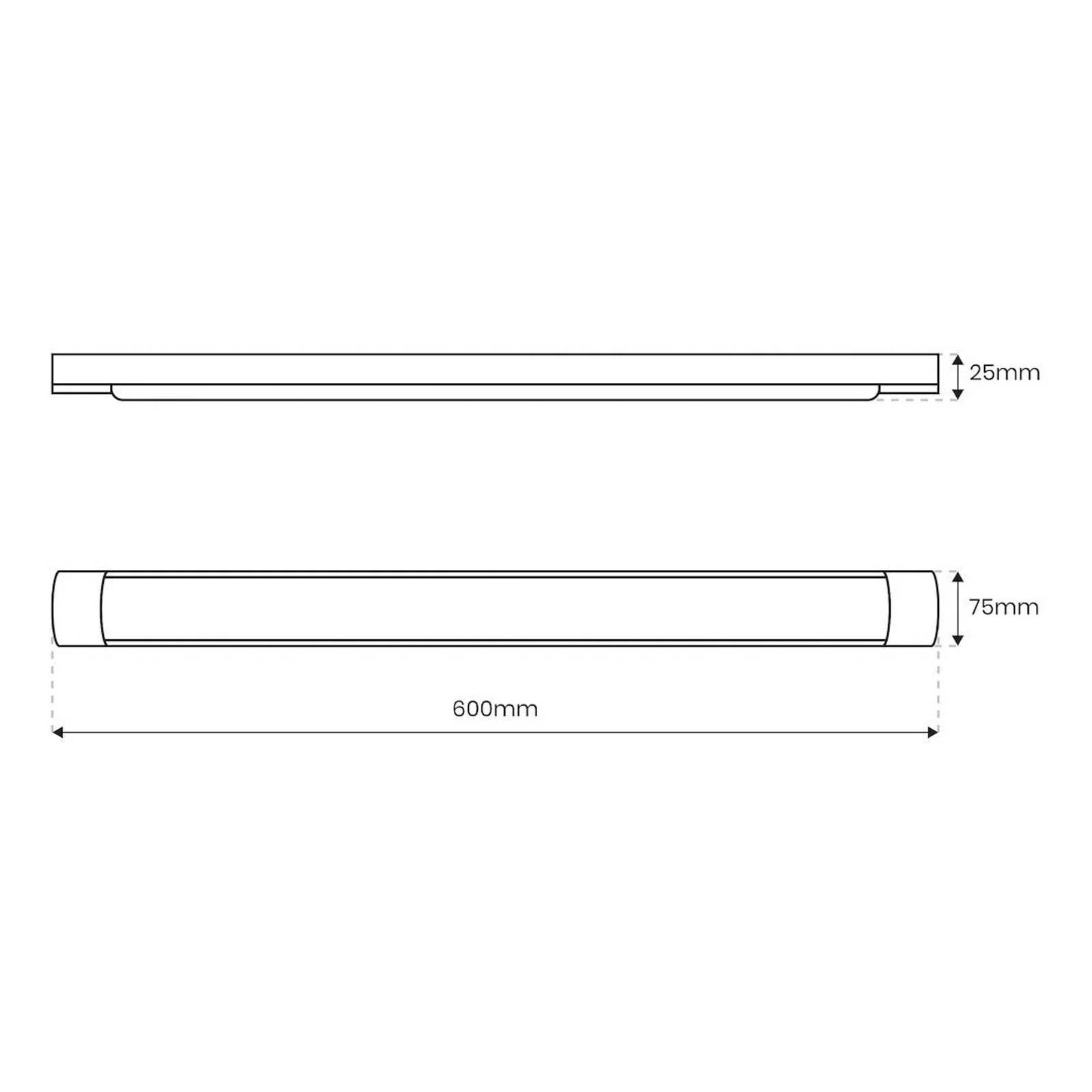 LED-Deckenleuchte Batten, Länge 60 cm, Alu, schwarz, 4.000 K günstig online kaufen