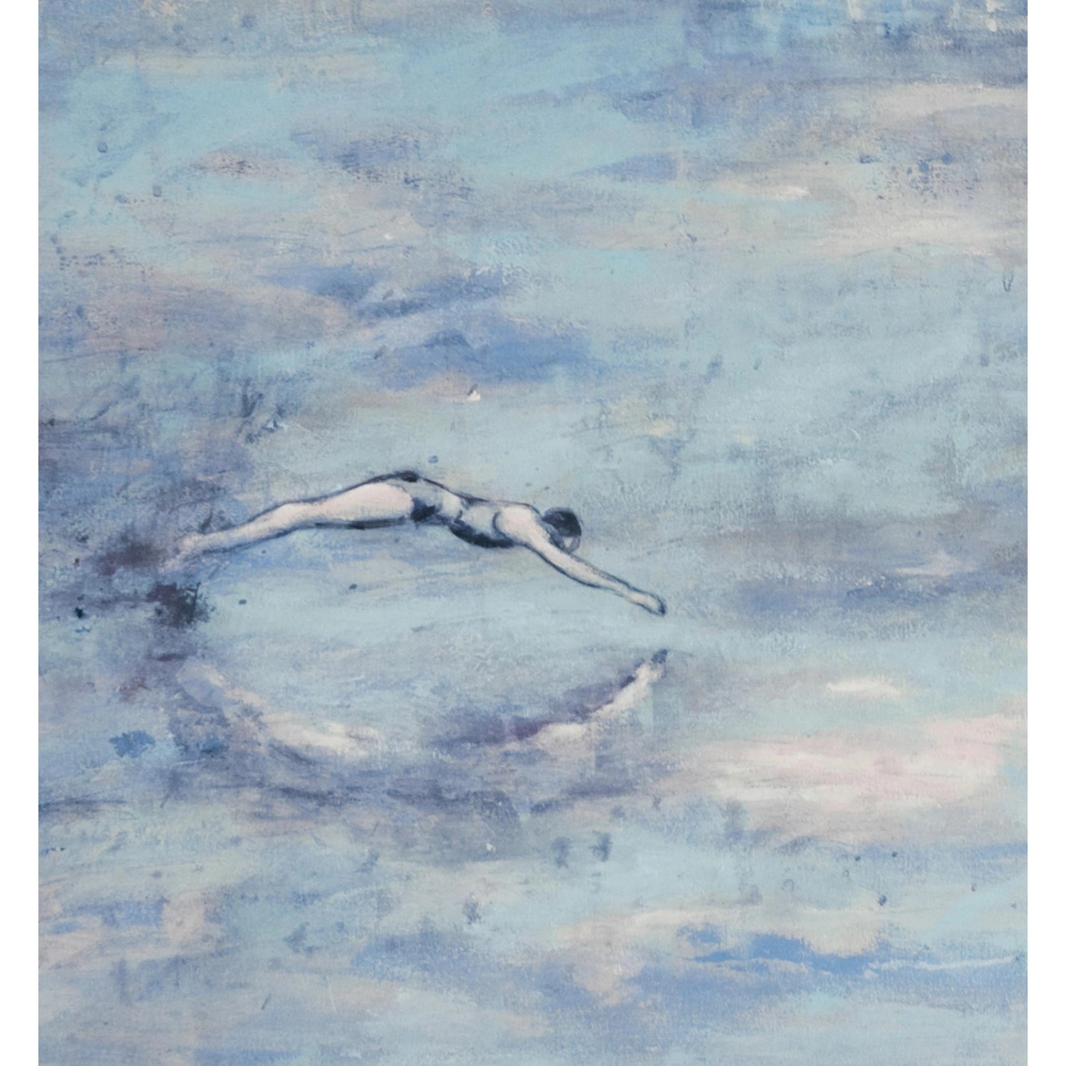Bricoflor Gemälde Tapete in Blau Ausgefallene Fototapete mit Kunst Motiv fü günstig online kaufen