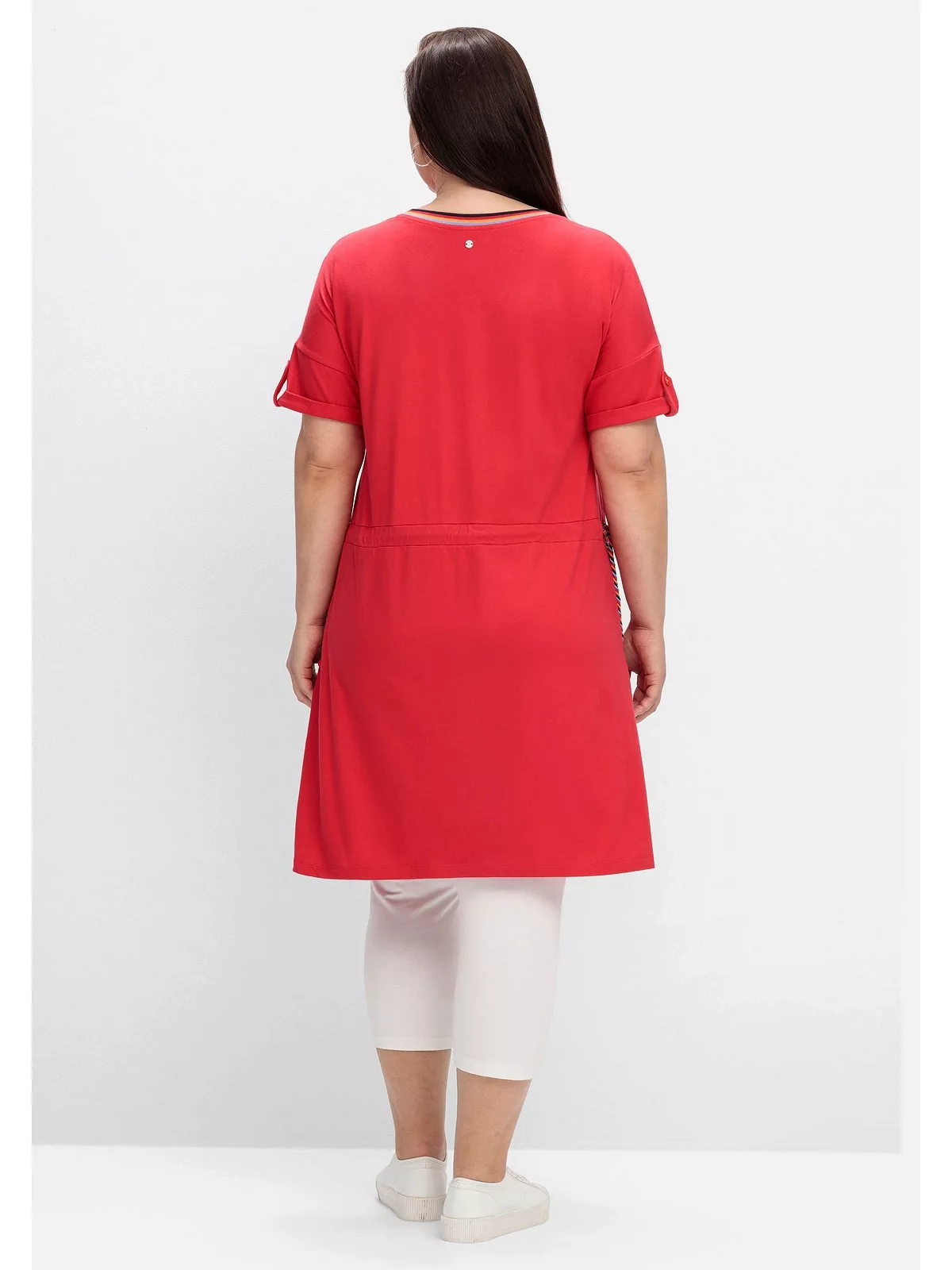 Sheego Jerseykleid "Große Größen", mit Ringelbündchen und Tunnelzug günstig online kaufen