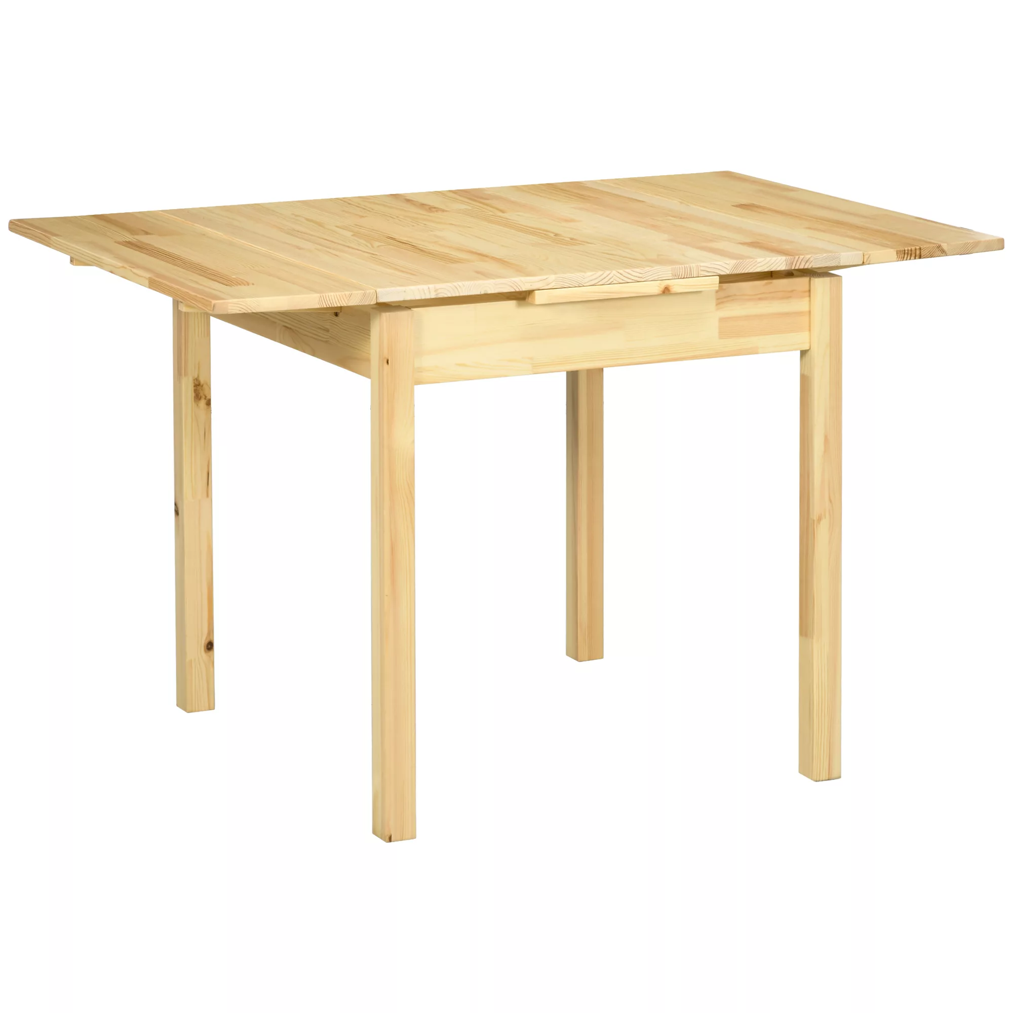 HOMCOM Erweiterbar Klapptisch 2-4 Personen Holztisch Natur 120x80x75cm   Ao günstig online kaufen