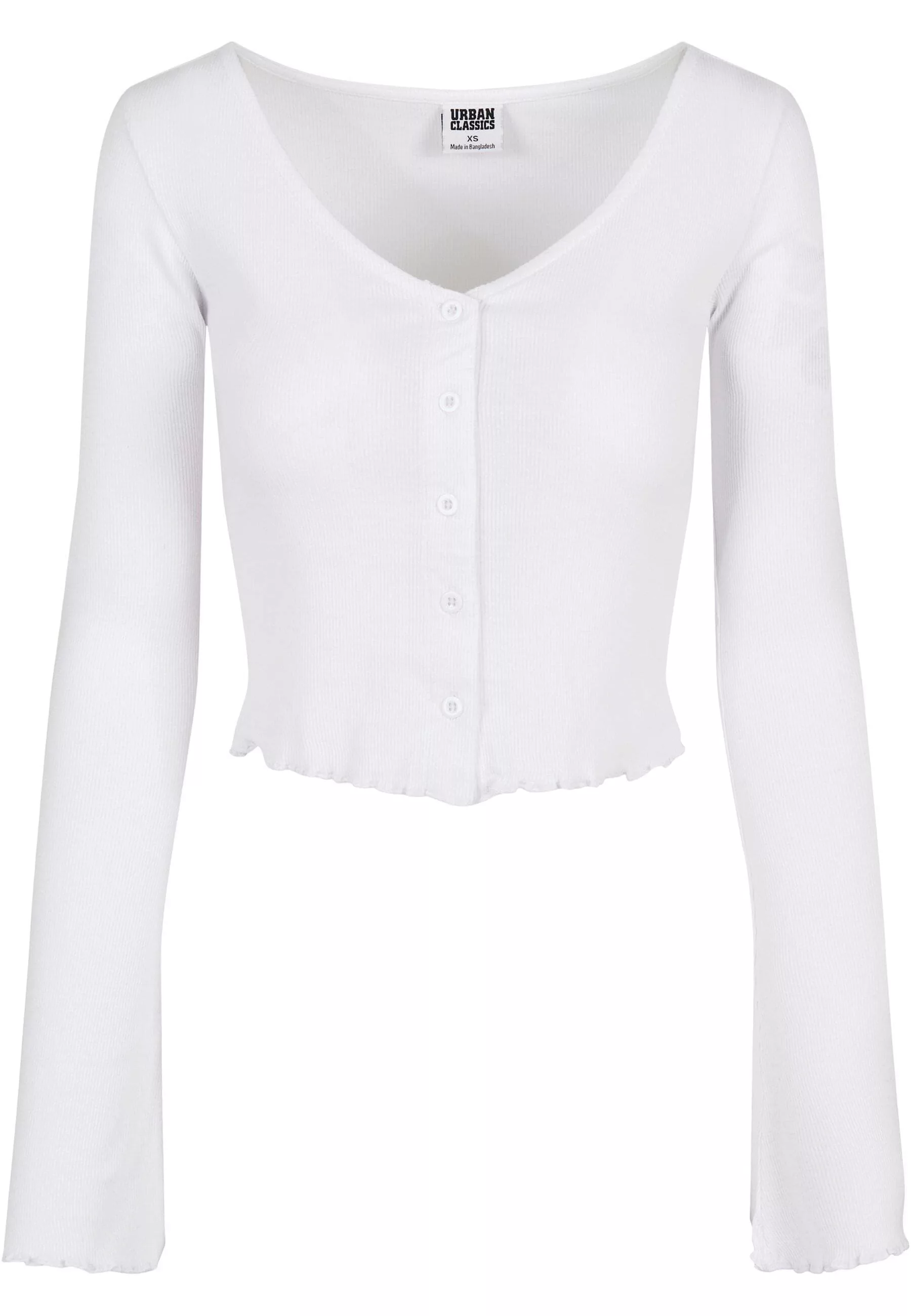 URBAN CLASSICS Langarmshirt "Urban Classics Damen Ladies Cropped Rib Cardig günstig online kaufen