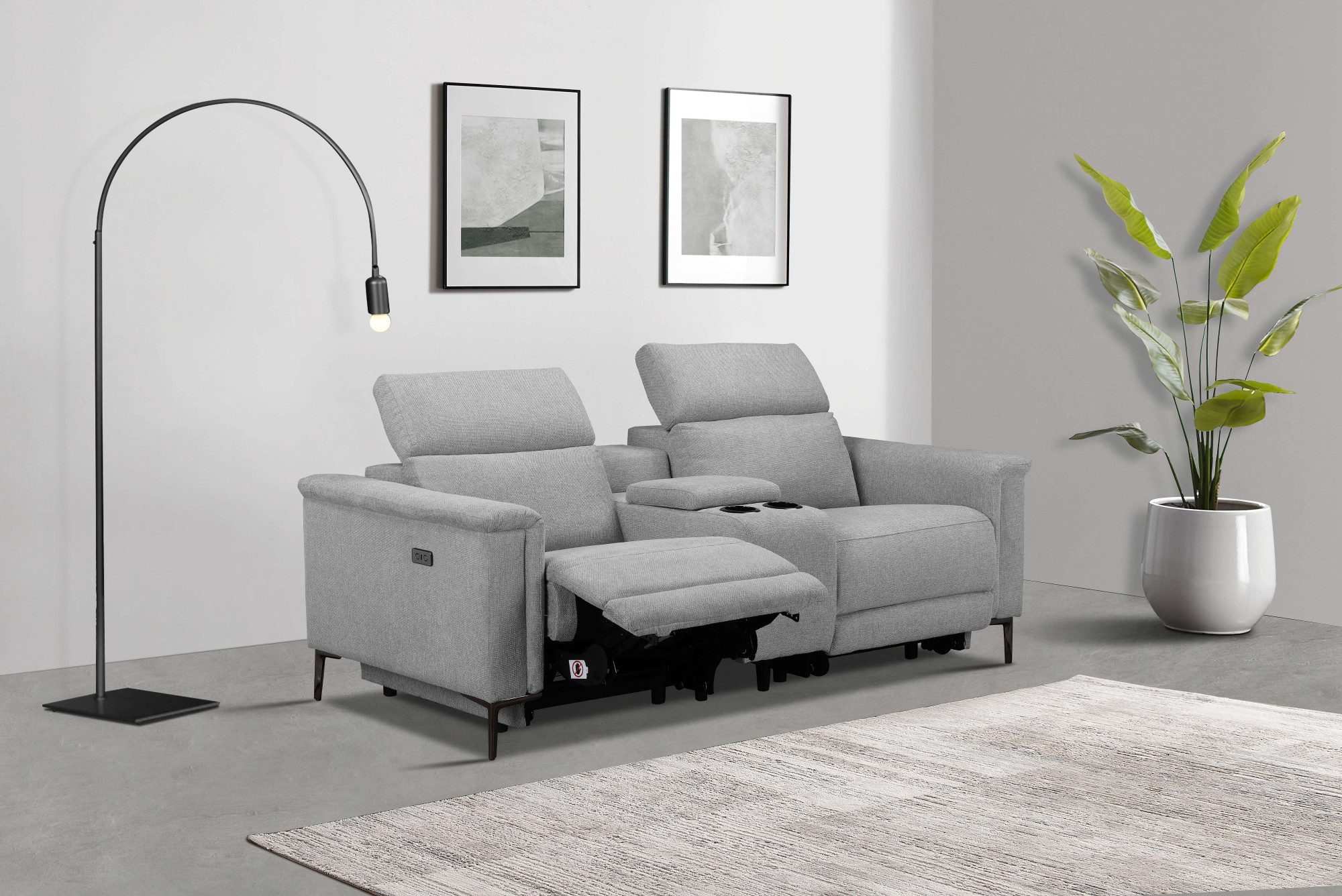 Home affaire 2-Sitzer "Lund, 2er-Kinosofa, TV-Sessel, Multimedia-Sofa, USB- günstig online kaufen