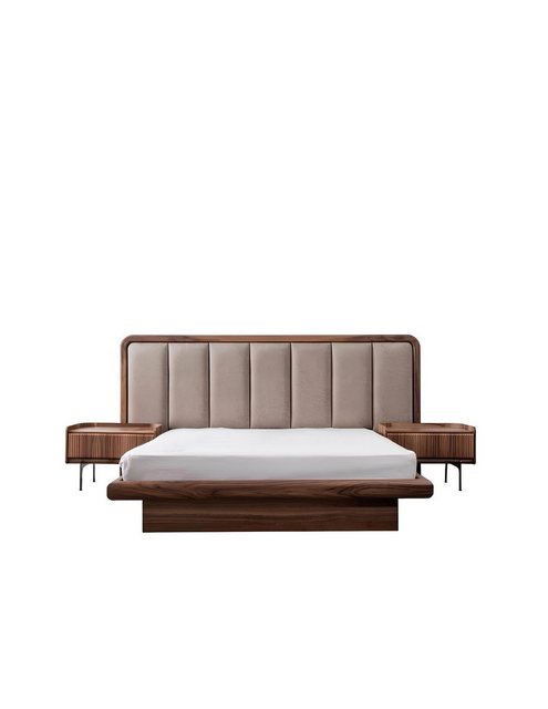 Xlmoebel Bett Braunes Holzbett Klassisches Schlafzimmerdesign Modernes Bett günstig online kaufen