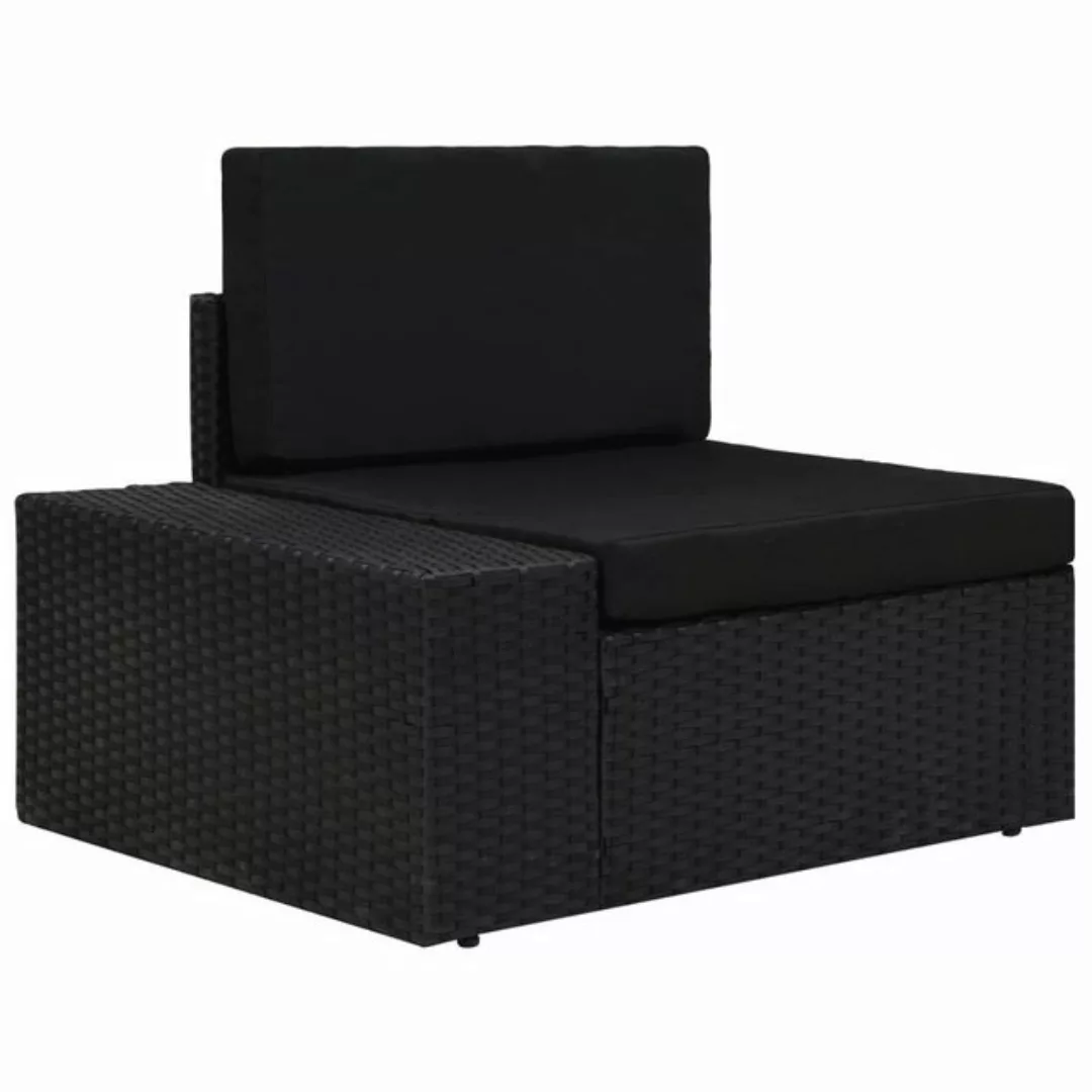 Modulares Sofa-eckteil Mit Armlehne (rechts) Poly Rattan Schwarz günstig online kaufen