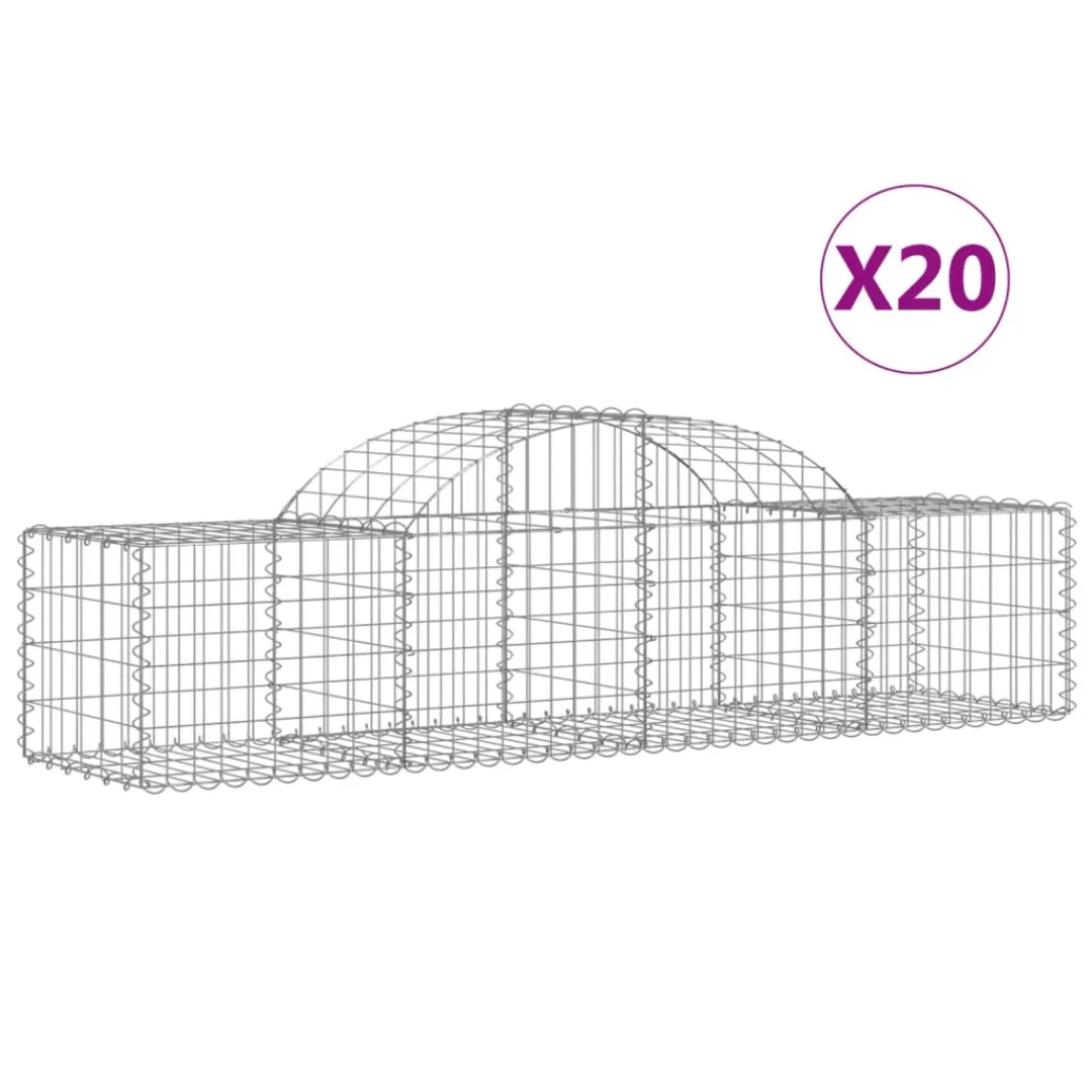 Vidaxl Gabionen Mit Hochbogen 20 Stk. 200x50x40/60 Cm Verzinktes Eisen günstig online kaufen