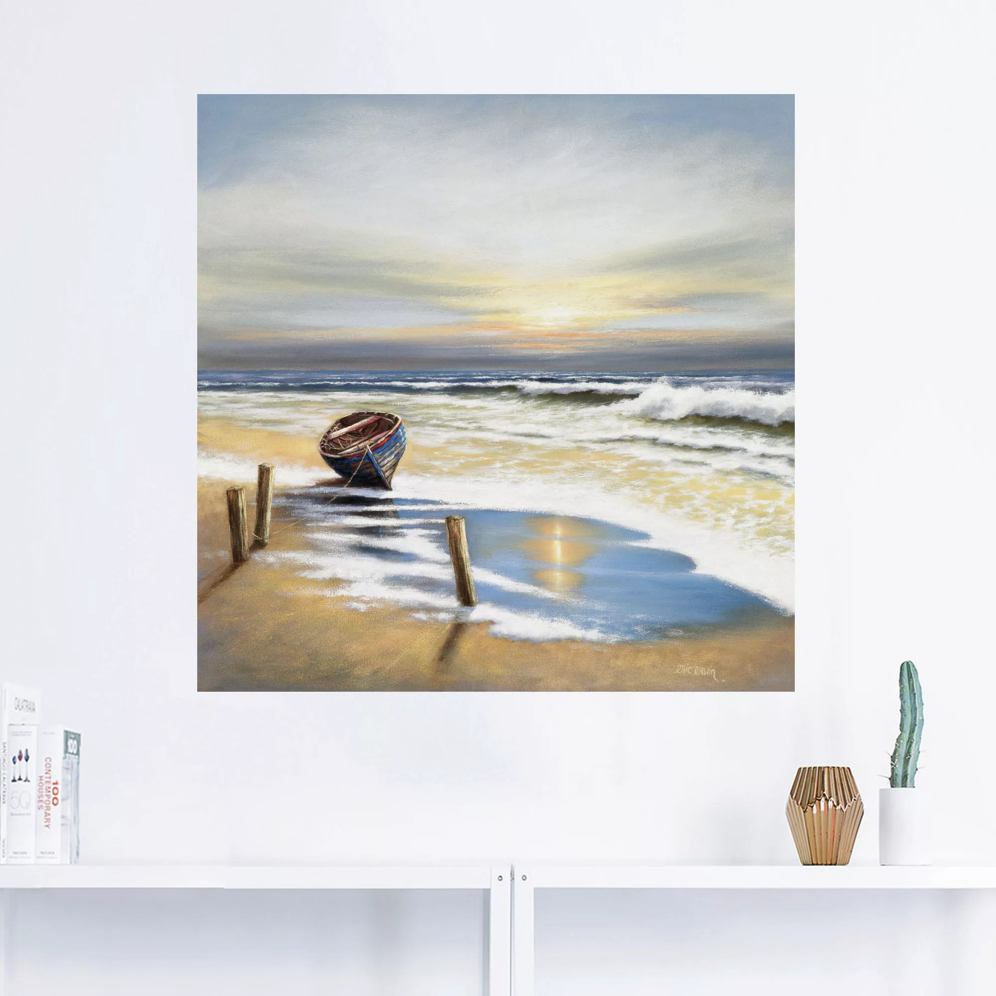 Artland Wandbild "Boot an der Küste", Strand, (1 St.) günstig online kaufen