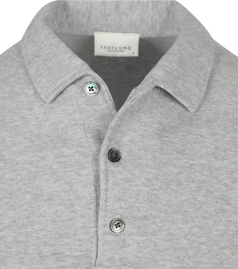 Profuomo Longsleeve Poloshirt Luxury Basic Grau - Größe XL günstig online kaufen