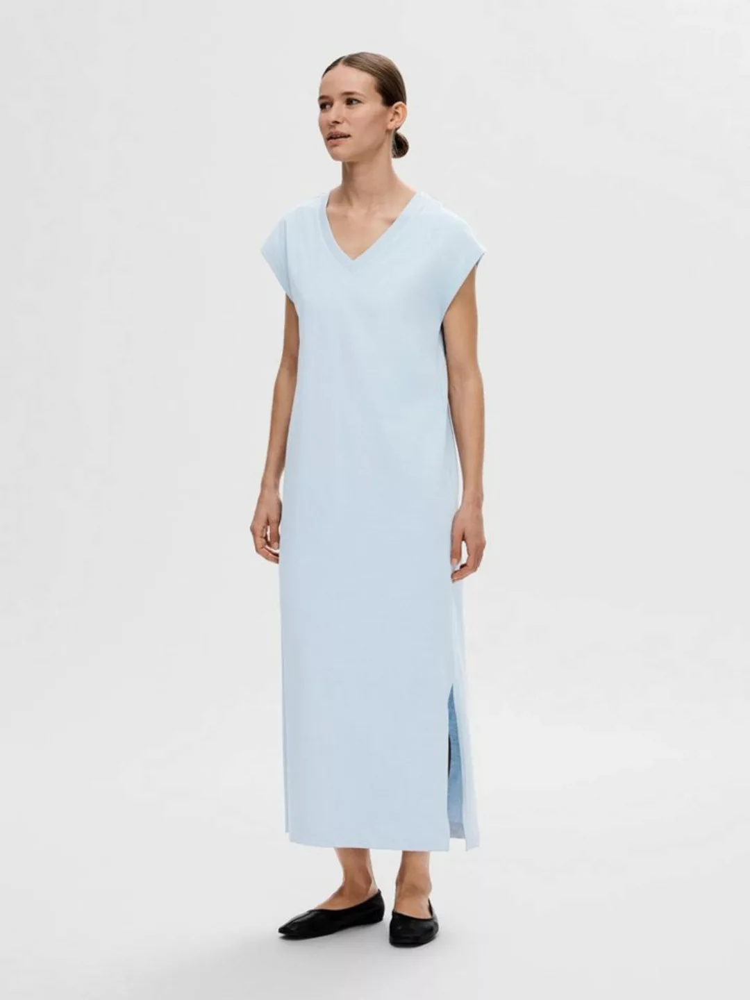 SELECTED FEMME Shirtkleid Legeres Sommerkleid Maxi Dress mit Bindegürtel (l günstig online kaufen