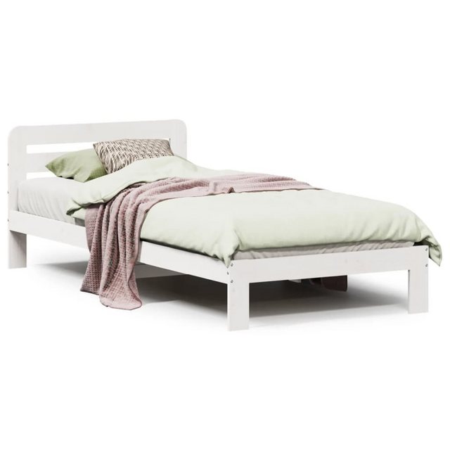 vidaXL Bett, Massivholzbett ohne Matratze Weiß 90x200 cm Kiefernholz günstig online kaufen