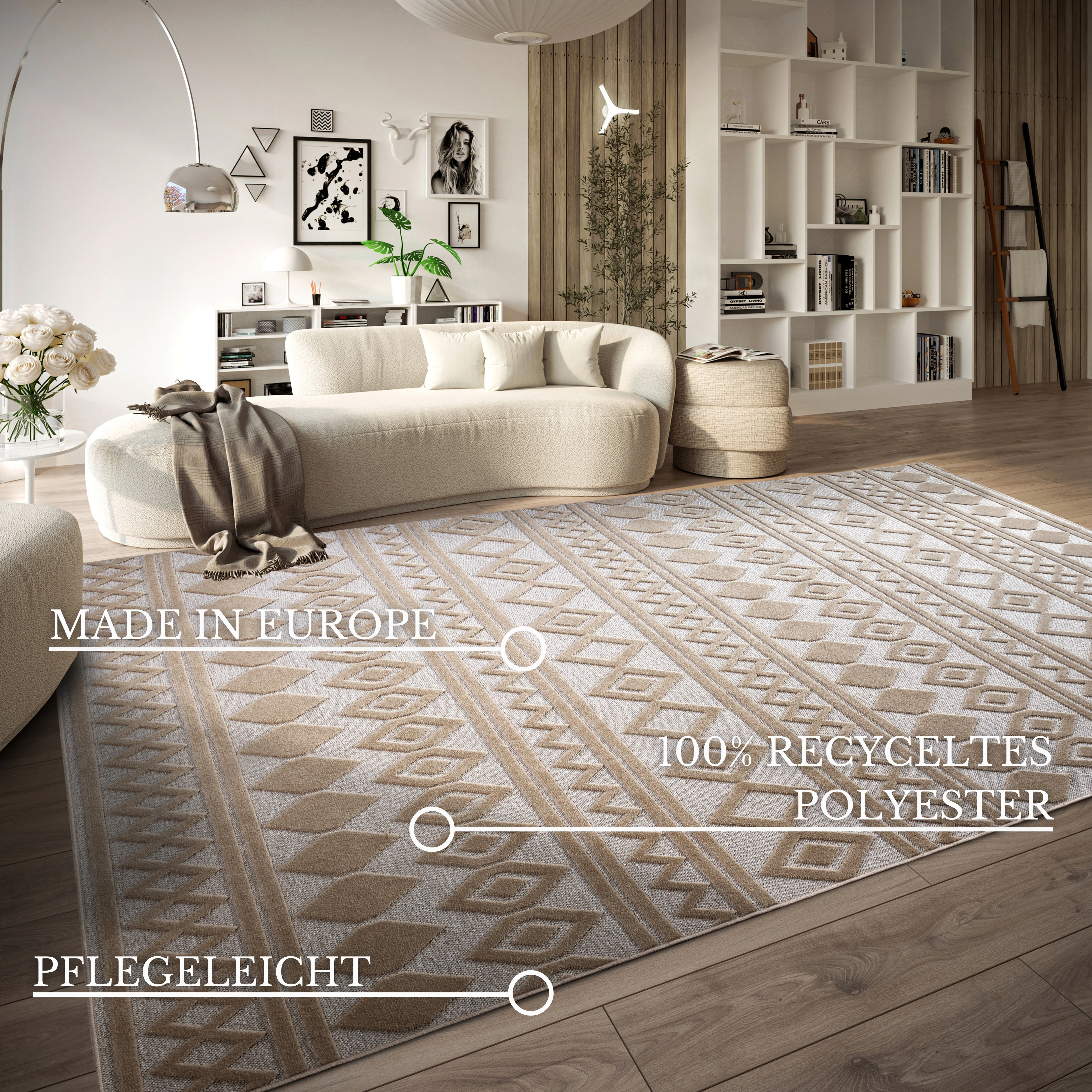 Villeroy & Boch Teppich »Catherine«, rechteckig, Nachhaltig, Wohnzimmer, Sc günstig online kaufen