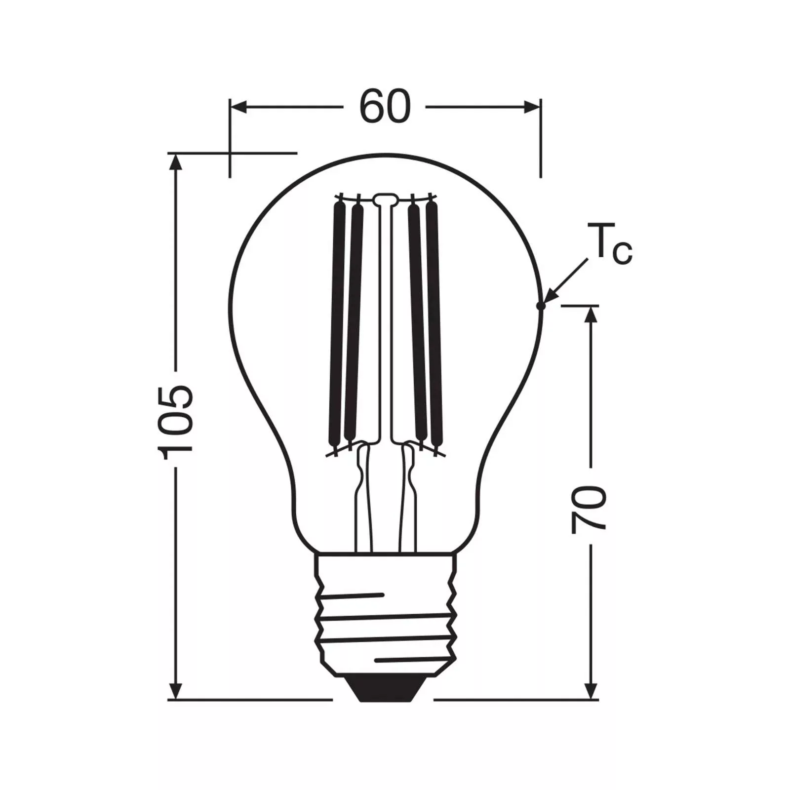 OSRAM LED Birne E27 3,8W Filament 4.000K 806lm 2er-Pack günstig online kaufen