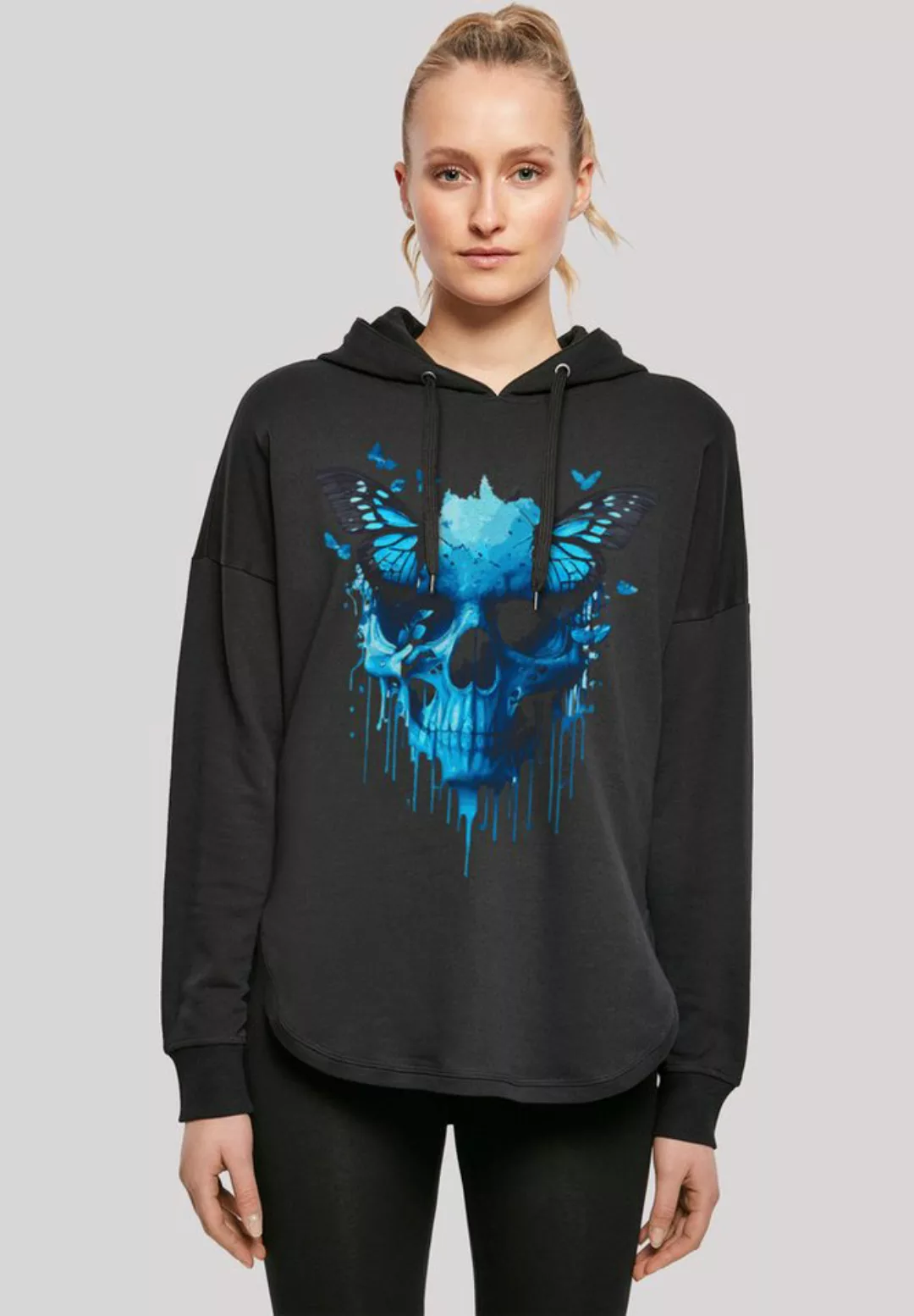 F4NT4STIC Kapuzenpullover "Totenkopf mit Schmetterling", Print günstig online kaufen