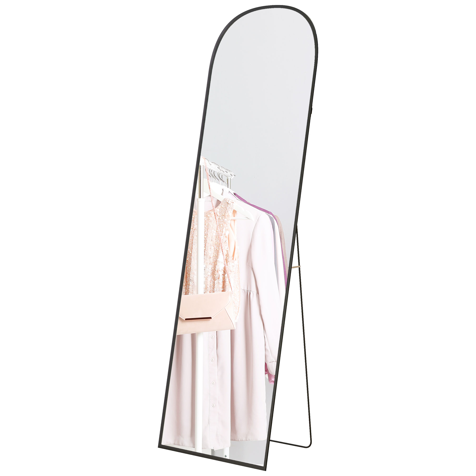 HOMCOM Ganzkörperspiegel 169 x 49 cm Gewölbter Standspiegel mit Bruchsicher günstig online kaufen