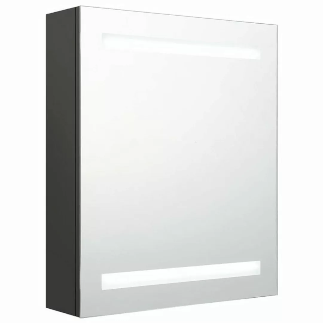 vidaXL Badezimmerspiegelschrank LED-Bad-Spiegelschrank Anthrazit 50x14x60 c günstig online kaufen