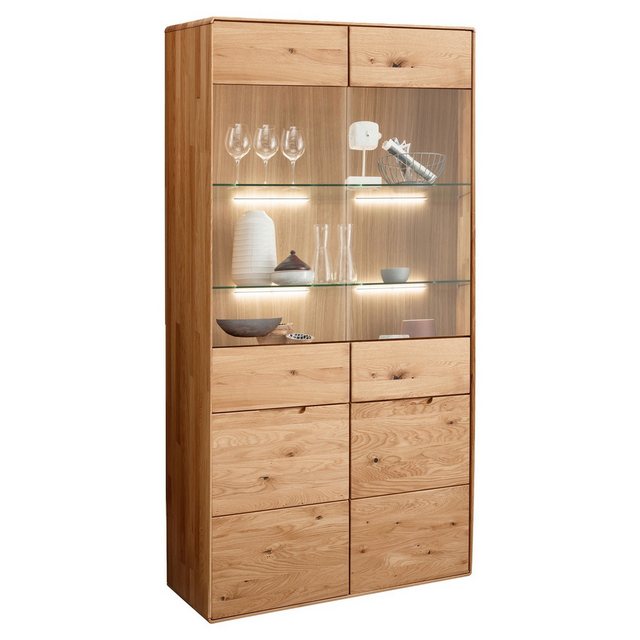 G+K Möbelvertriebs GmbH Vitrine WZ-0663, Braun, Wildeiche massiv, 2 Türen, günstig online kaufen