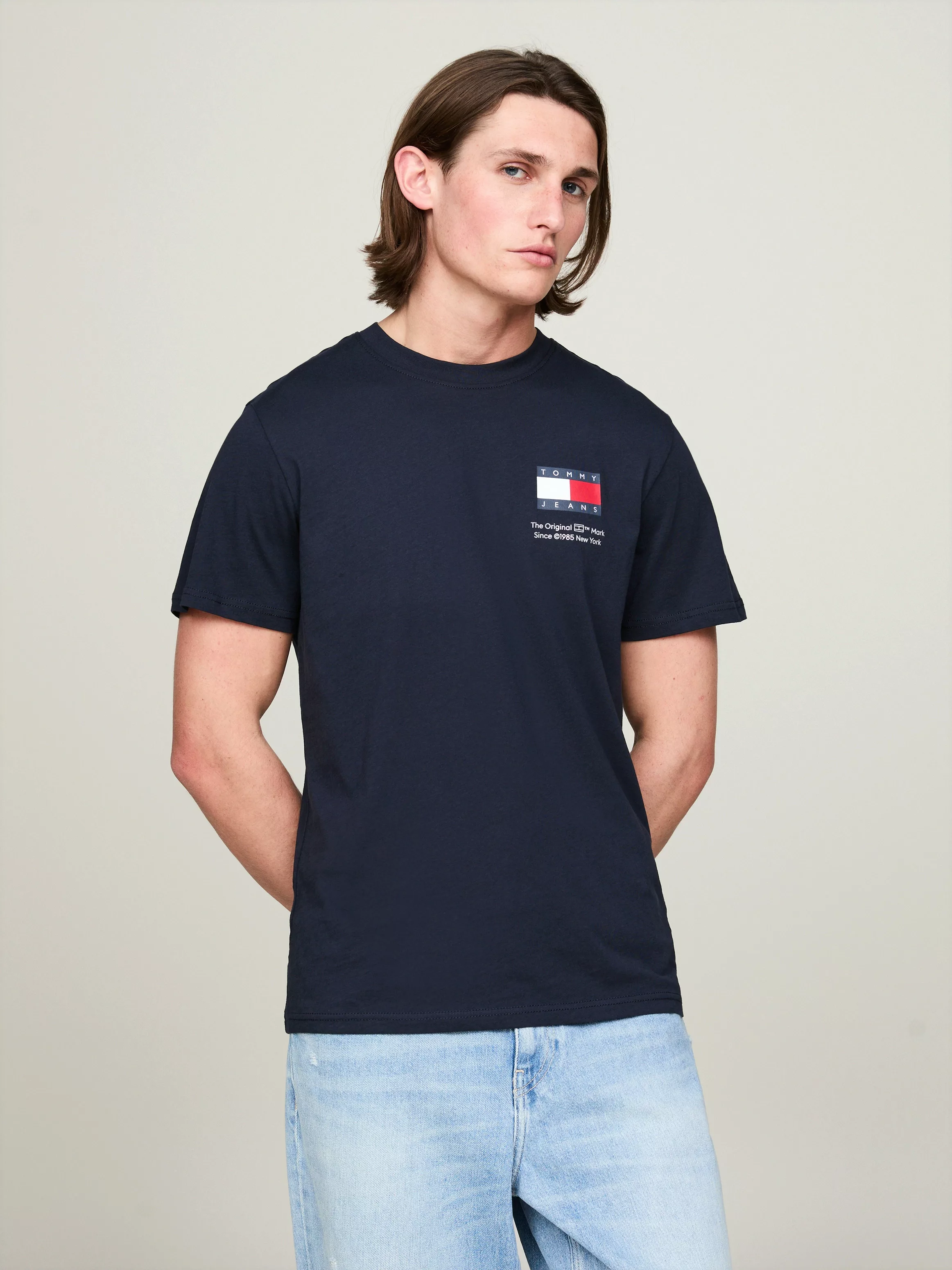 Tommy Jeans T-Shirt "TJM SLIM 2PACK S/S FLAG DNA TEE", mit großem Logodruck günstig online kaufen