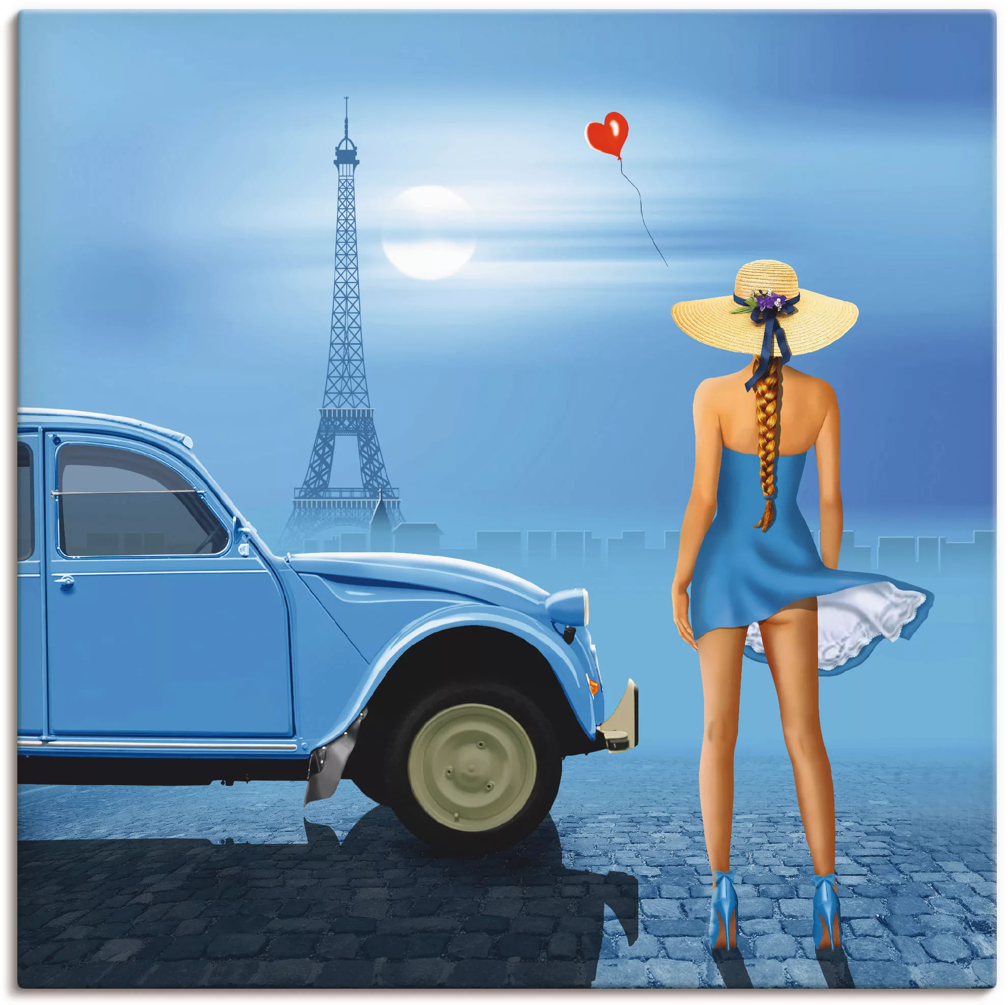 Artland Leinwandbild »Französisch Blau«, Frau, (1 St.), auf Keilrahmen gesp günstig online kaufen