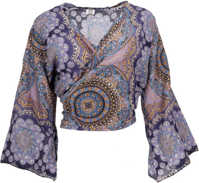 Guru-Shop Longbluse Kurztop, Boho Blusentop, Wickeltop, Wickelbluse.. alter günstig online kaufen