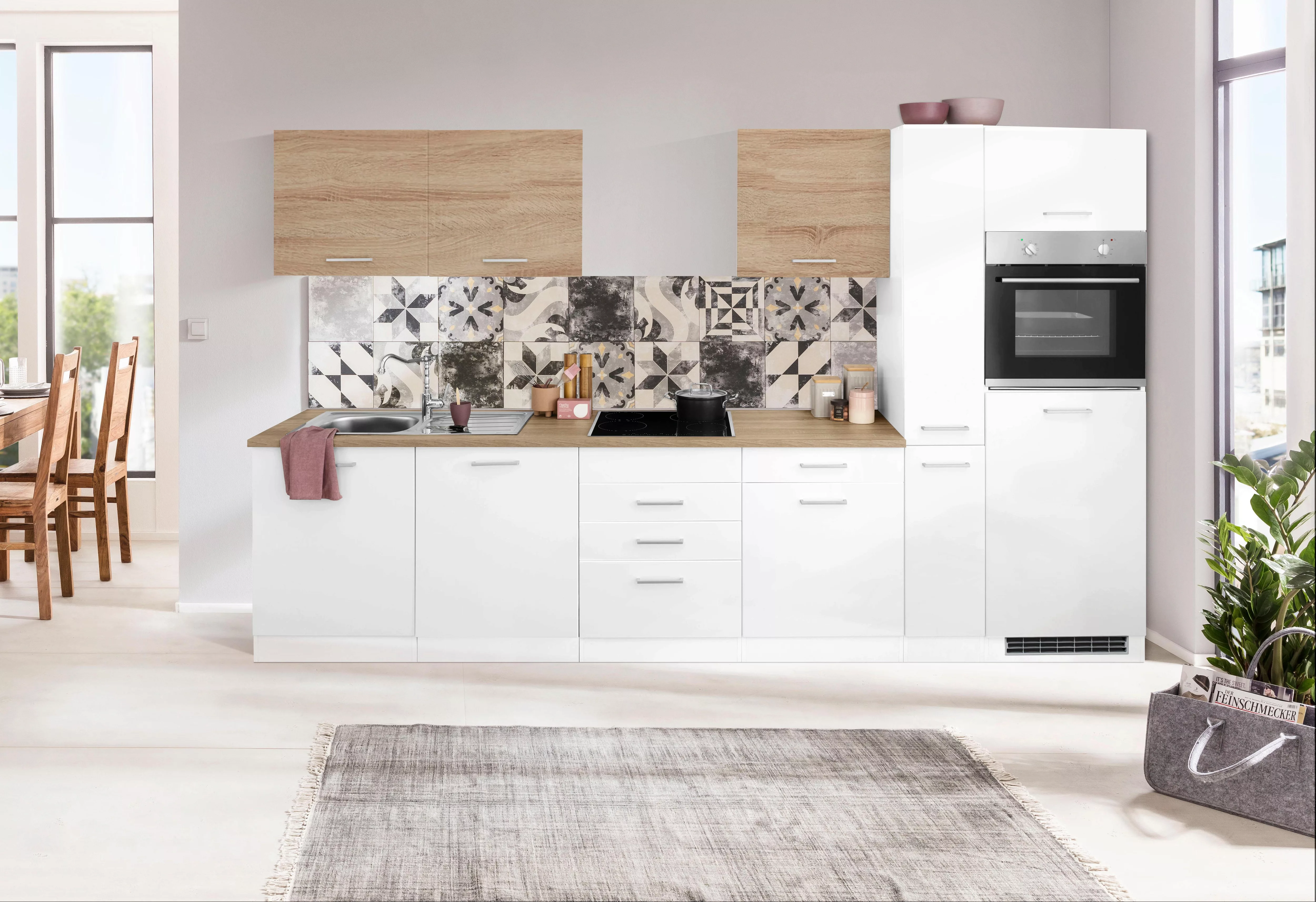 HELD MÖBEL Küchenzeile »Visby«, ohne E-Geräte, Breite 330 cm für Kühlschran günstig online kaufen