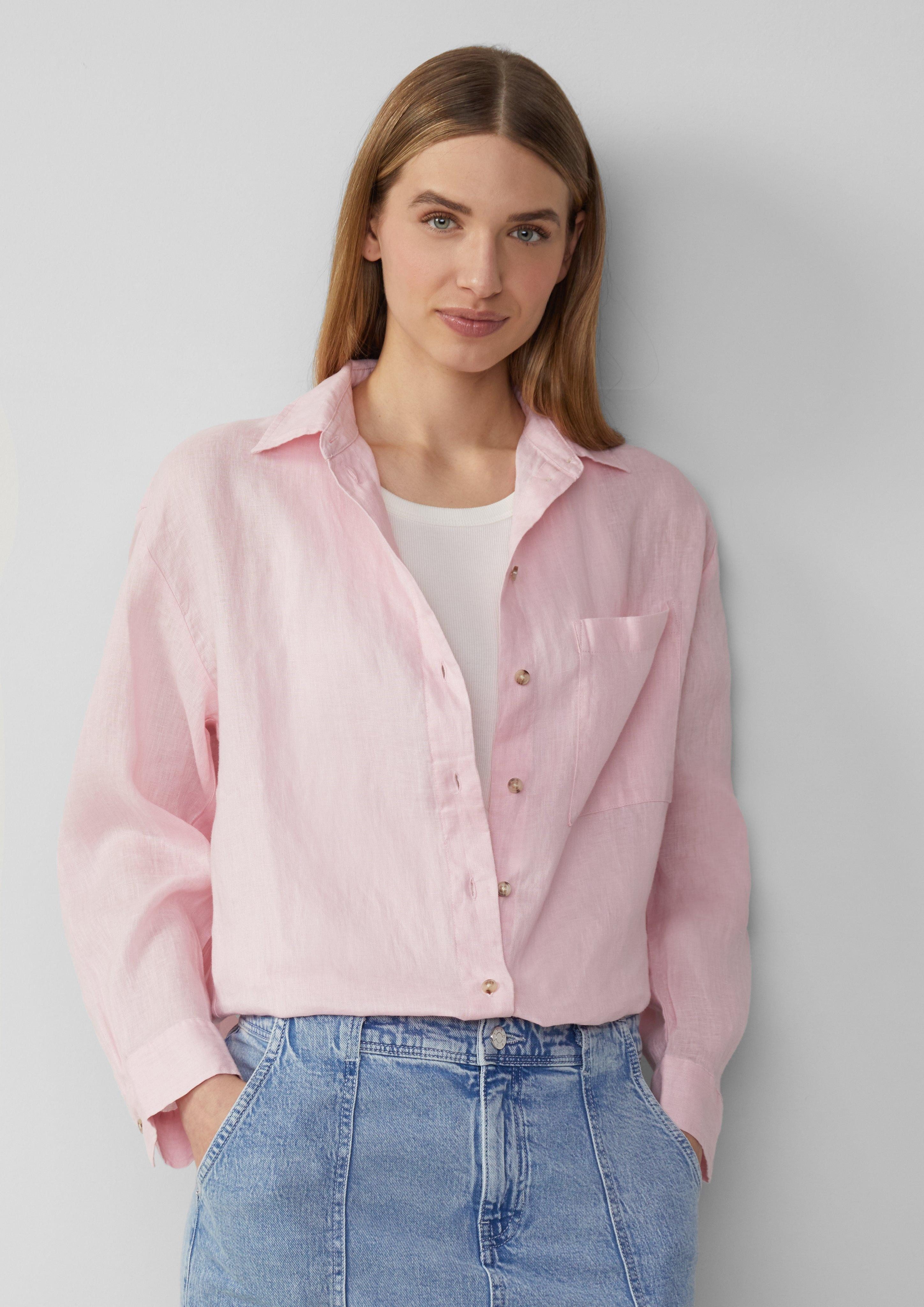 s.Oliver Langarmbluse Oversize Bluse aus reinem günstig online kaufen