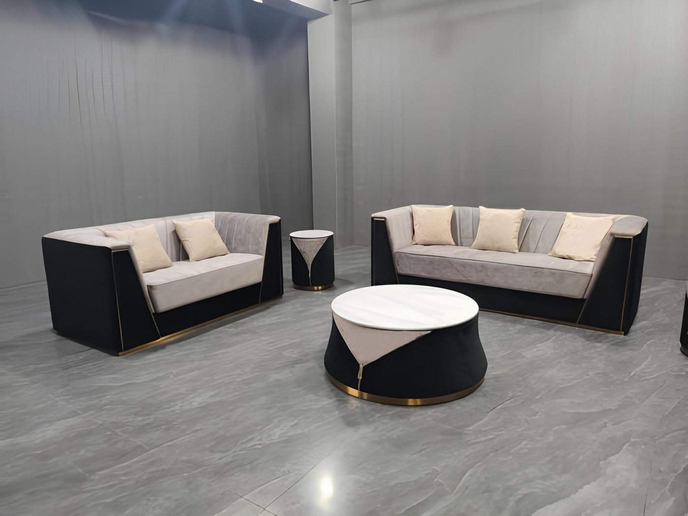 Xlmoebel Sofa Sofagarnitur Medusa 3+2 mit Couchtisch aus Stoff - Sofaset Co günstig online kaufen