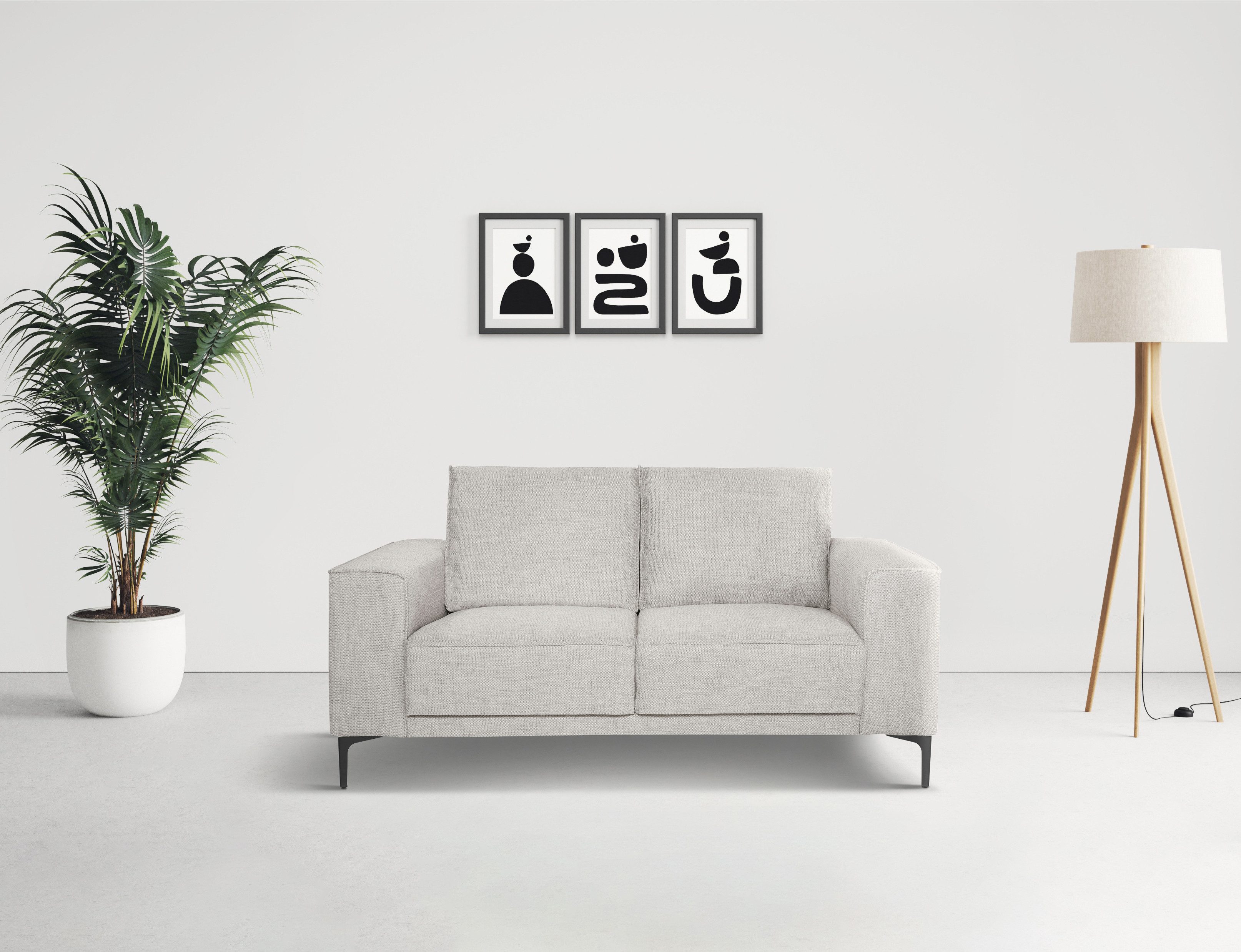 Places of Style 2-Sitzer "Kompaktsofa Oland, Struktur, Flachgewebe, Luxus-M günstig online kaufen