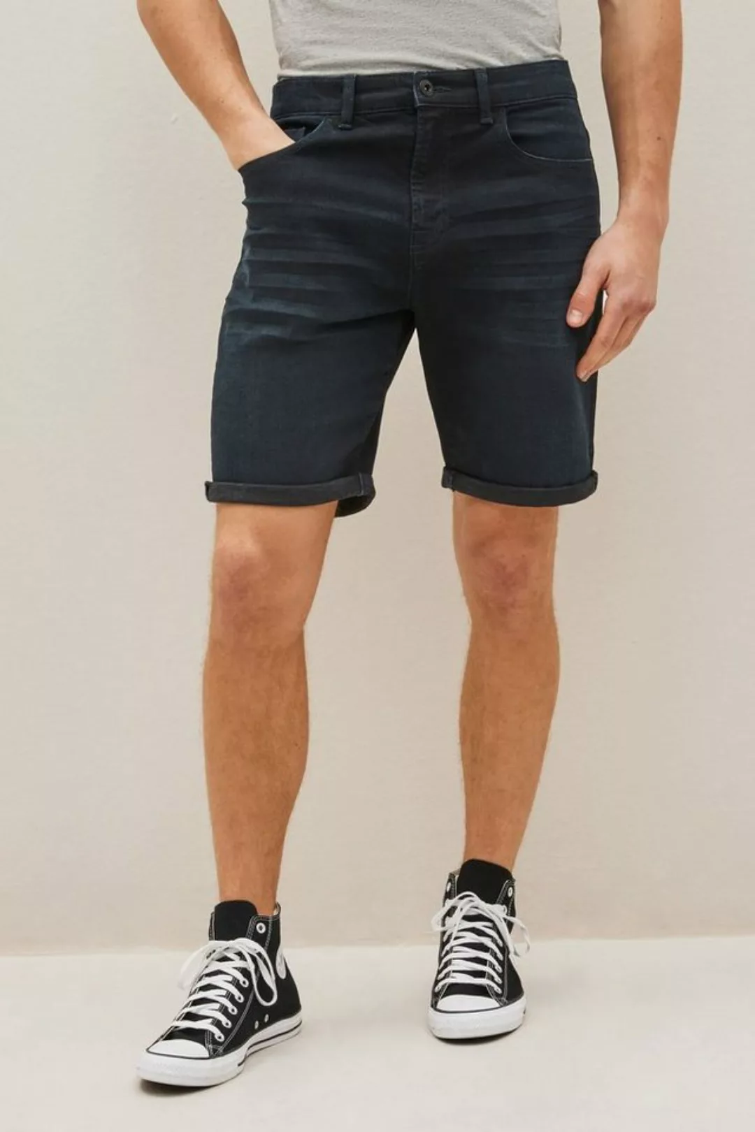 Next Jeansshorts Straight Fit Jeansshorts mit Stretch (1-tlg) günstig online kaufen