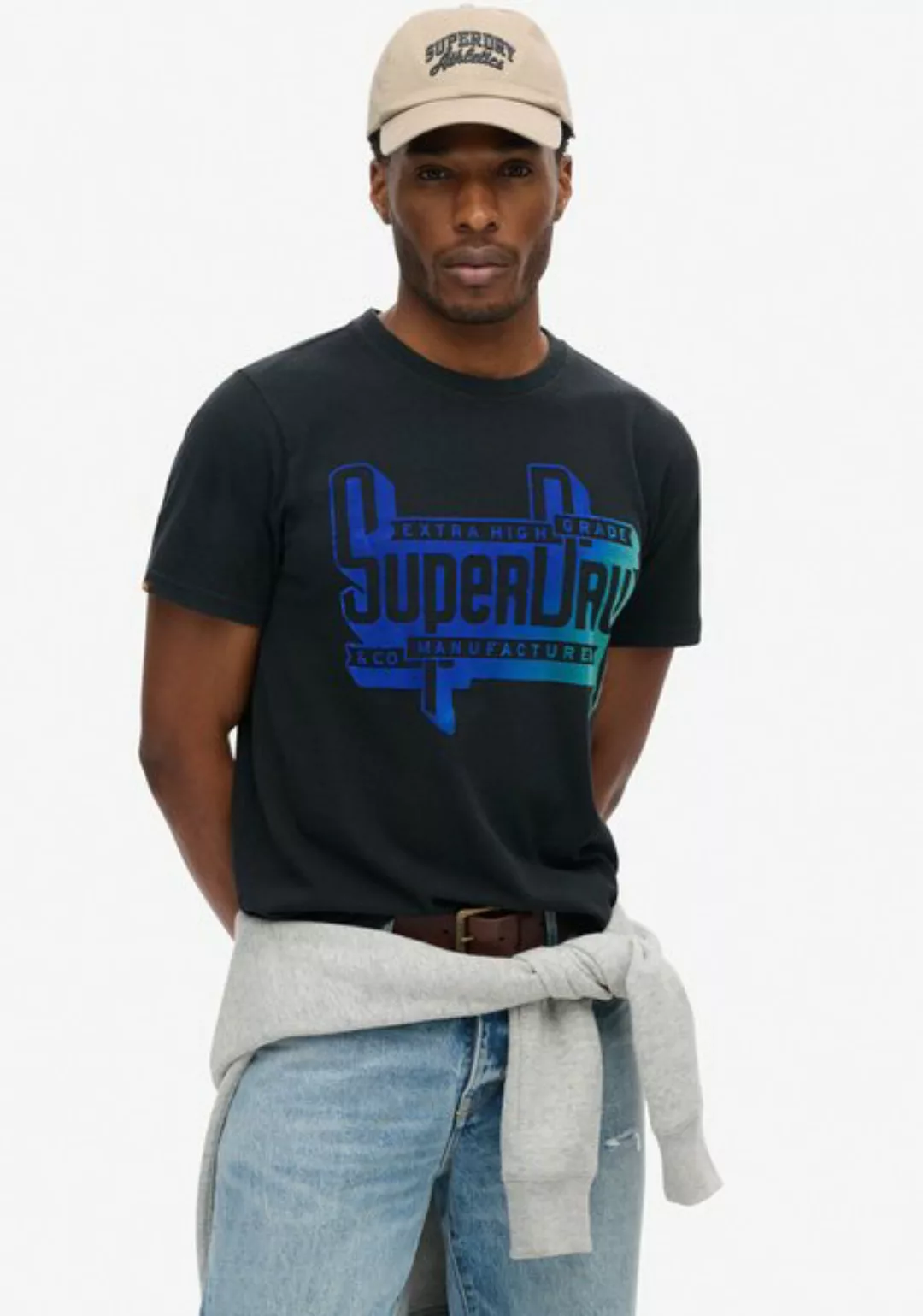 Superdry Rundhalsshirt FLOCKED FADE GRAPHIC T SHIRT günstig online kaufen