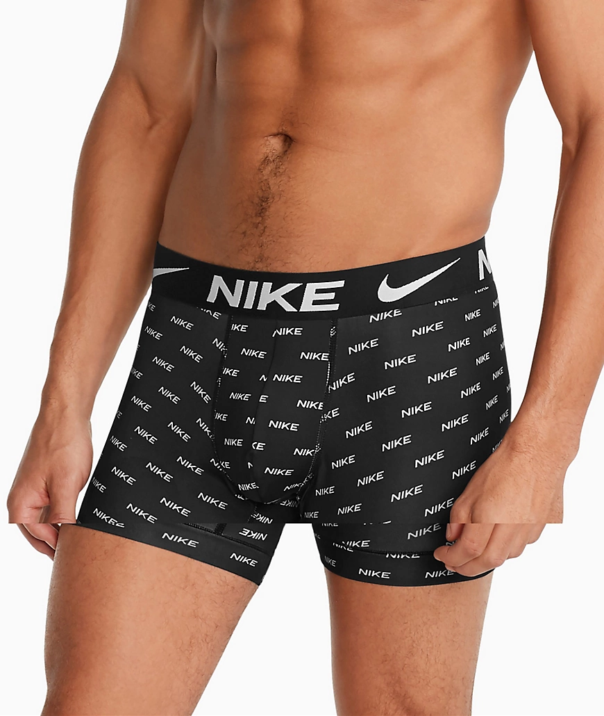 Nike – Unterhosen aus Mikrofaser in Schwarz/Grau/mit Print im 3er-Pack-Bunt günstig online kaufen