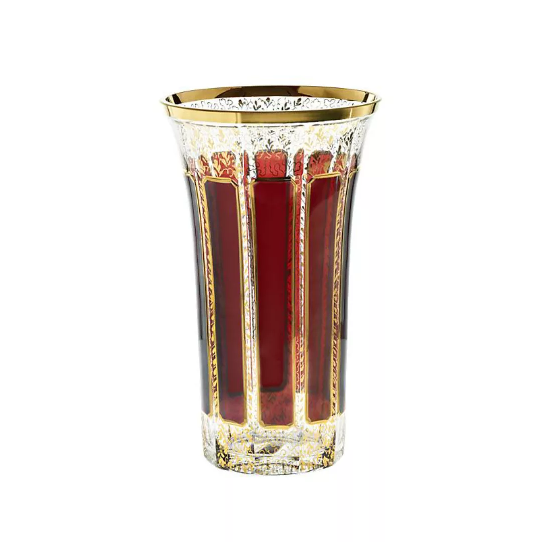 Vase Red Queen 23 cm, Rot/Gold, aus Glas günstig online kaufen