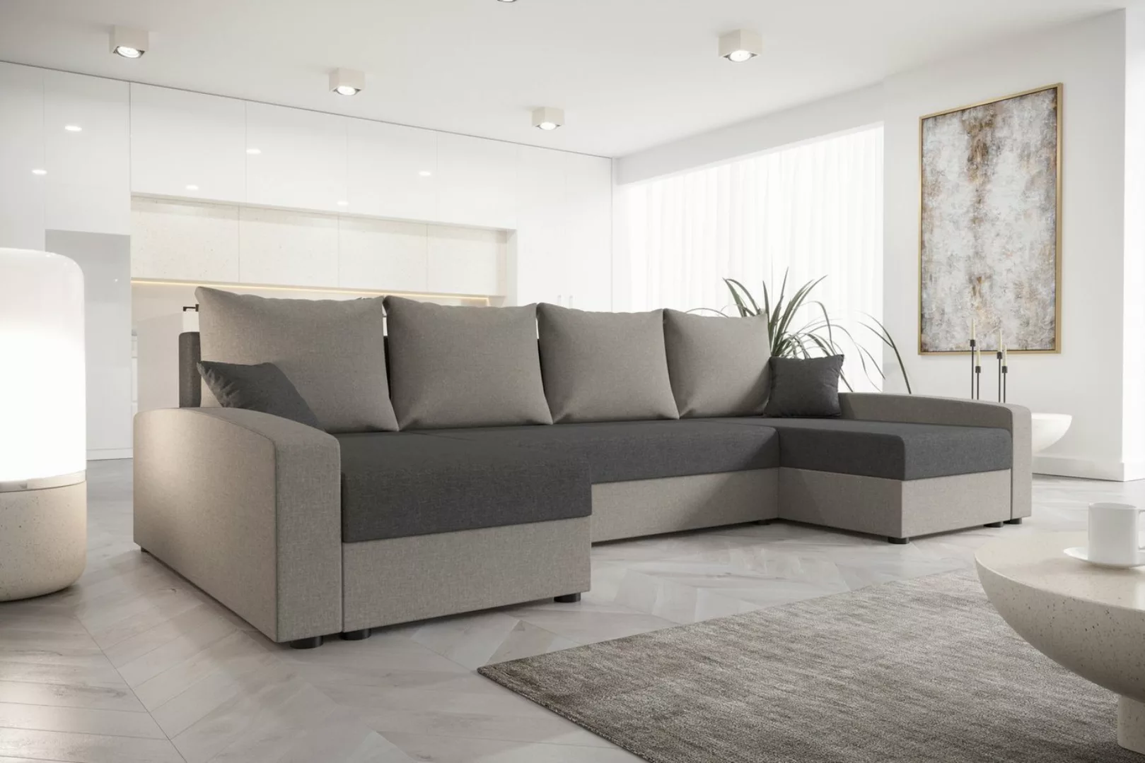 ALTDECOR Wohnlandschaft CHIEV-U, Couch mit Schlaffunktion, Stauraum Ecksofa günstig online kaufen