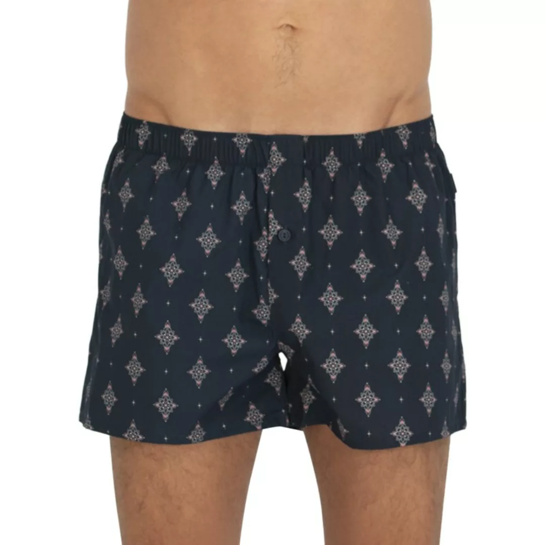 Hanro Boxershorts Blau mit Muster günstig online kaufen