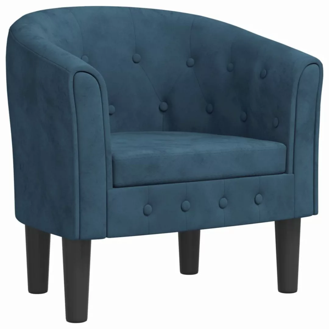 vidaXL Sessel Clubsessel Dunkelblau Samt (1-St) günstig online kaufen