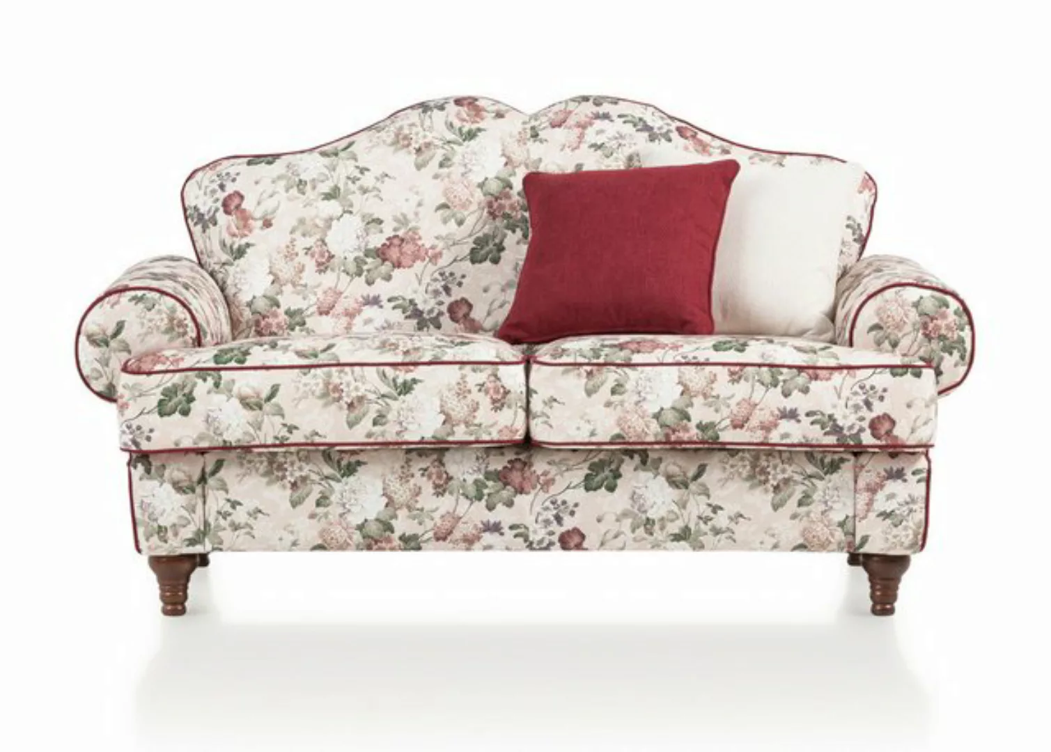 Furn.Design Sofa Elita, 2-Sitzer in beige mit Blumenmuster, Landhausstil, m günstig online kaufen