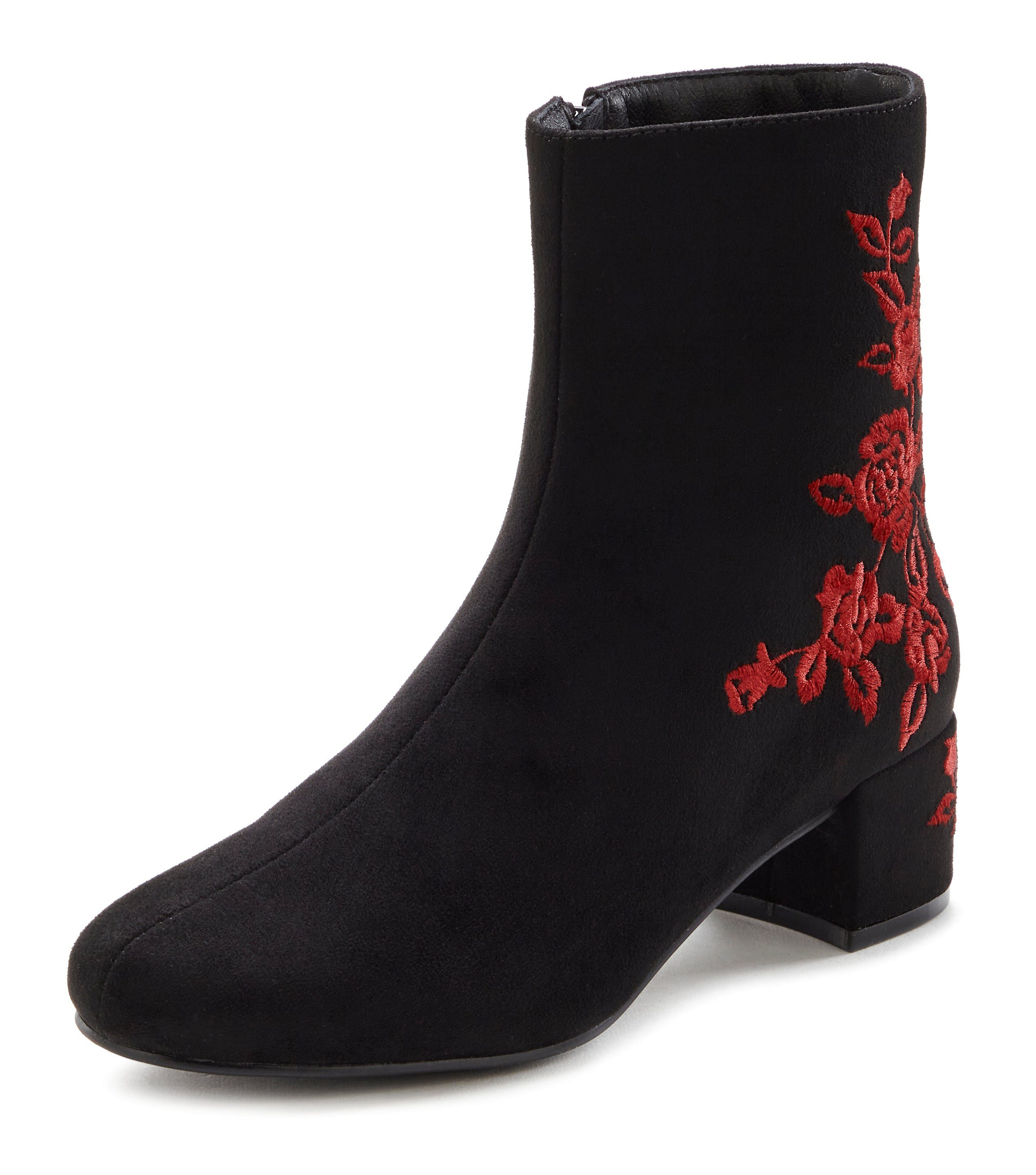 LASCANA Stiefelette mit floralem Muster, Stiefel, günstig online kaufen