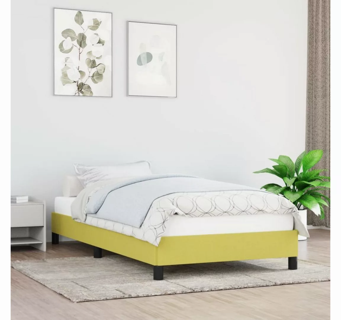 furnicato Bett Bettgestell Grün 90x190 cm Stoff günstig online kaufen