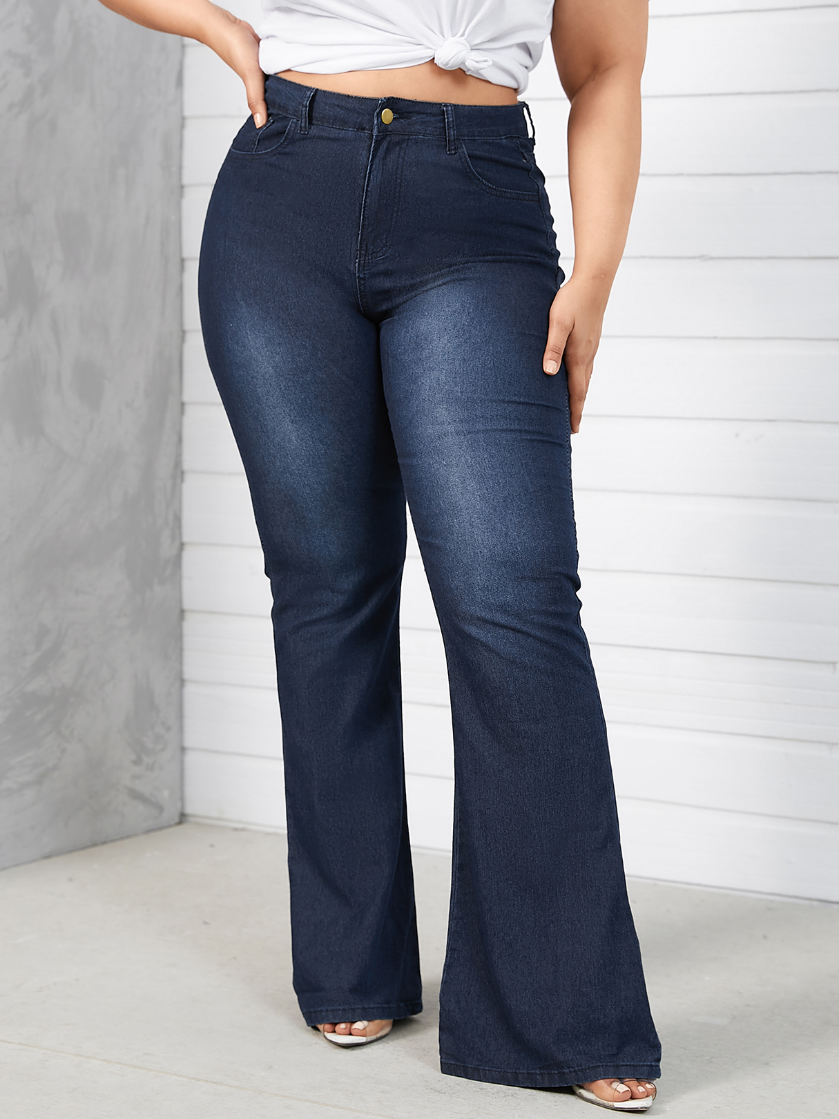 Plus Size Classic Jeans mit fünf Taschen günstig online kaufen