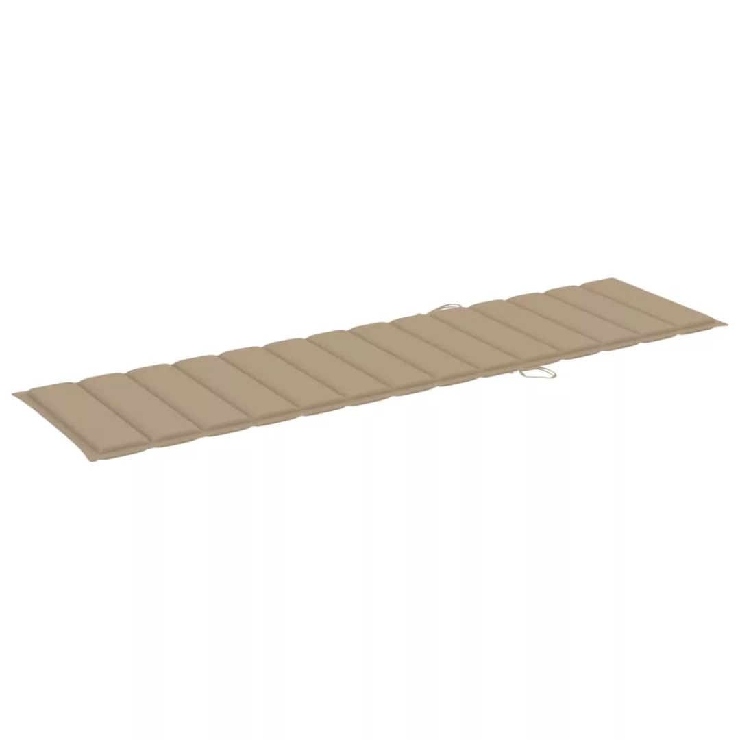 Sonnenliegen-auflage Beige 200x50x4 Cm Stoff günstig online kaufen