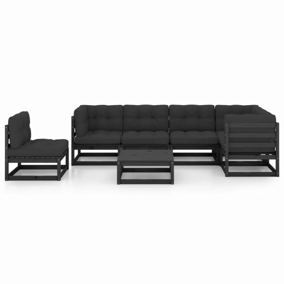 7-tlg. Garten-lounge-set Mit Kissen Massivholz Kiefer günstig online kaufen