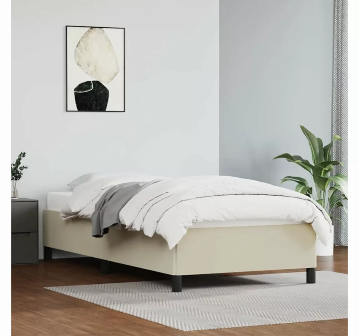 vidaXL Bett, Bettgestell Cappuccino-Braun 100x200 cm Kunstleder günstig online kaufen