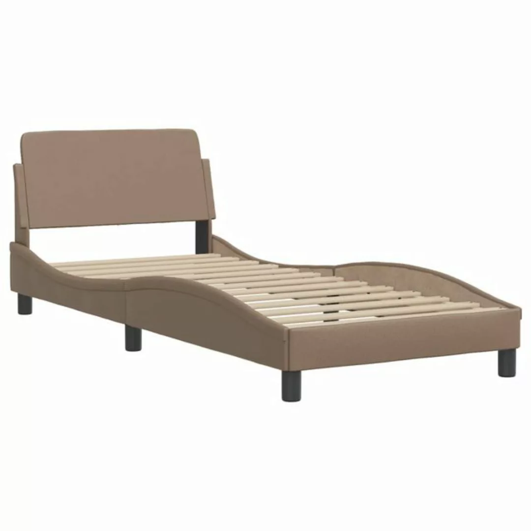 vidaXL Bett Bettgestell mit Kopfteil Cappuccino-Braun 90x190 cm Kunstleder günstig online kaufen