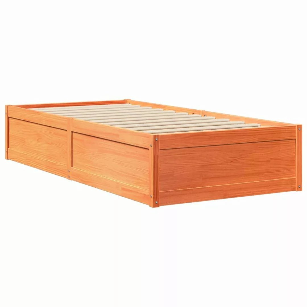 vidaXL Bett Massivholzbett ohne Matratze Wachsbraun günstig online kaufen